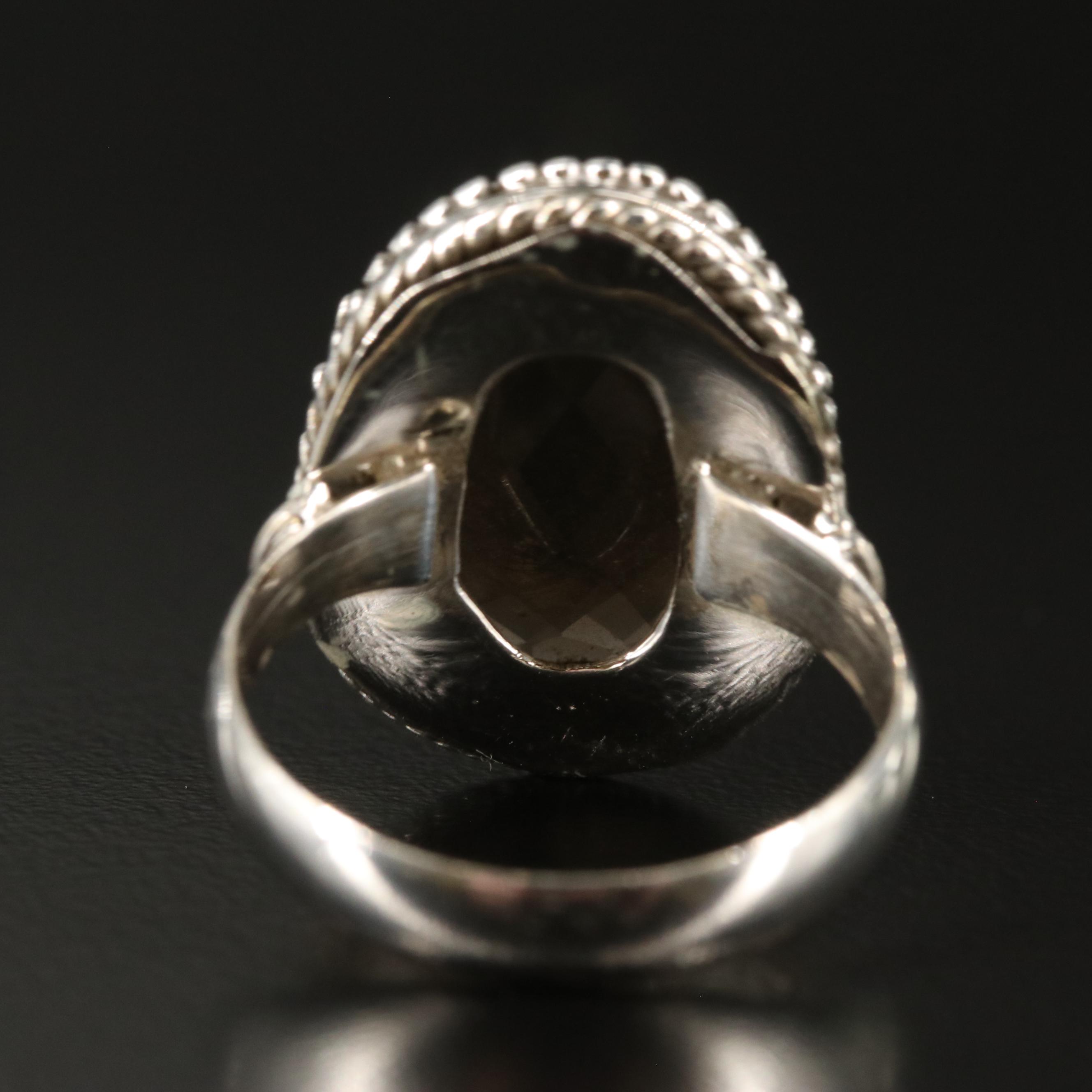 Sterling Smoky Quartz Ring