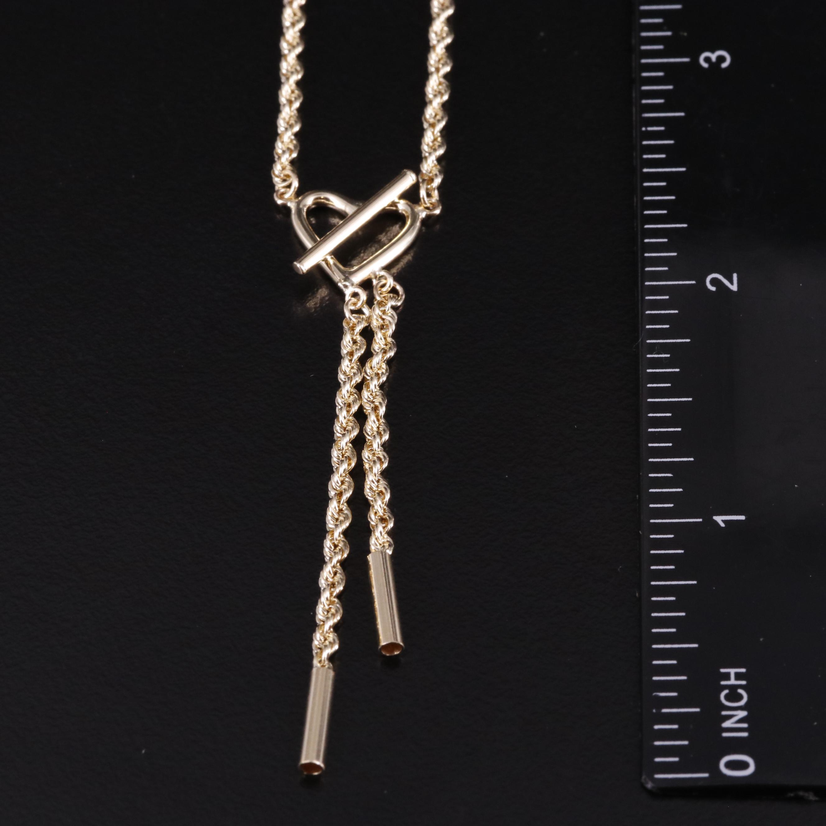 10K Rope Chain Heart Necklace