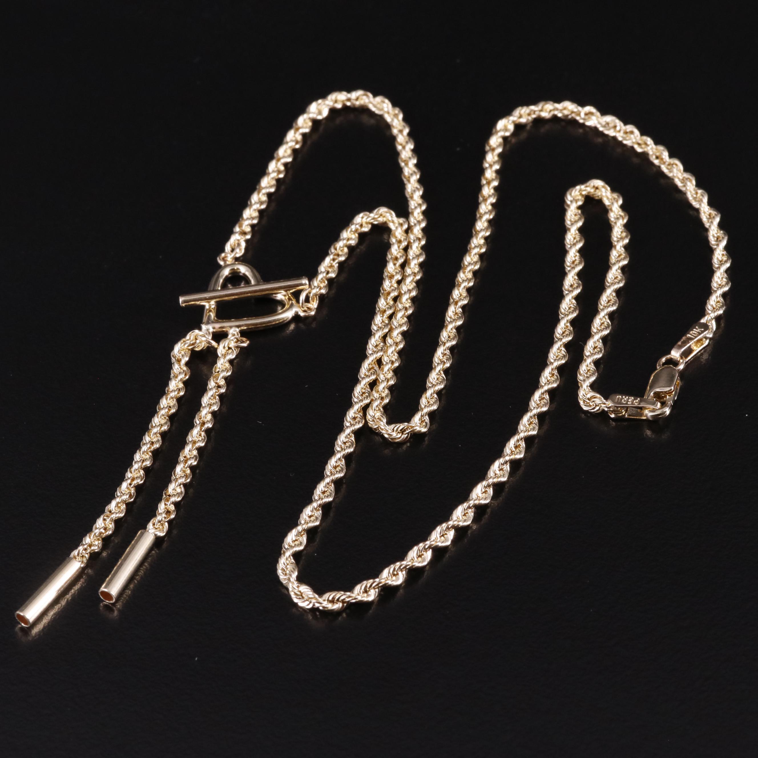 10K Rope Chain Heart Necklace