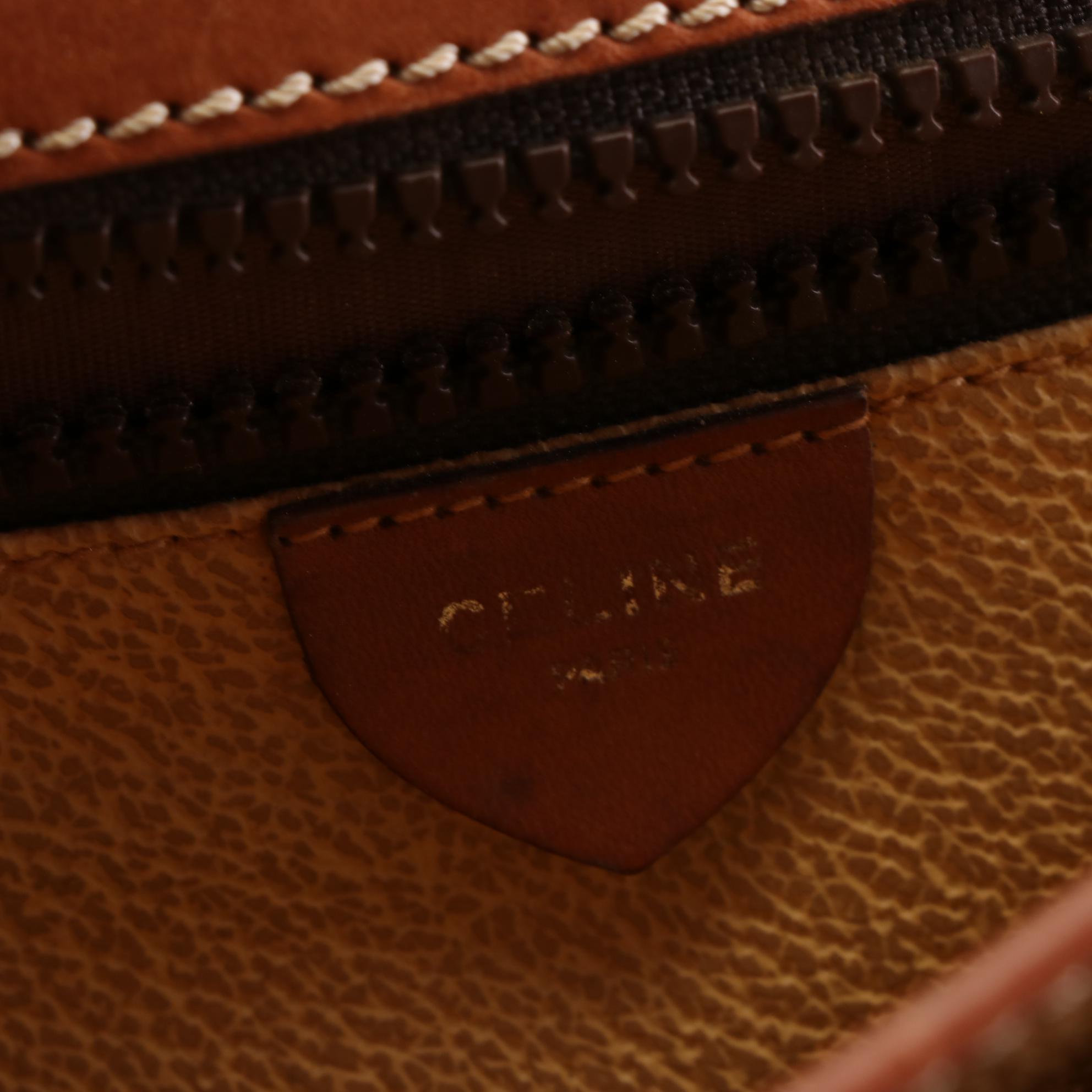 Celine Macadam Coated Canvas and Leather Business Bag