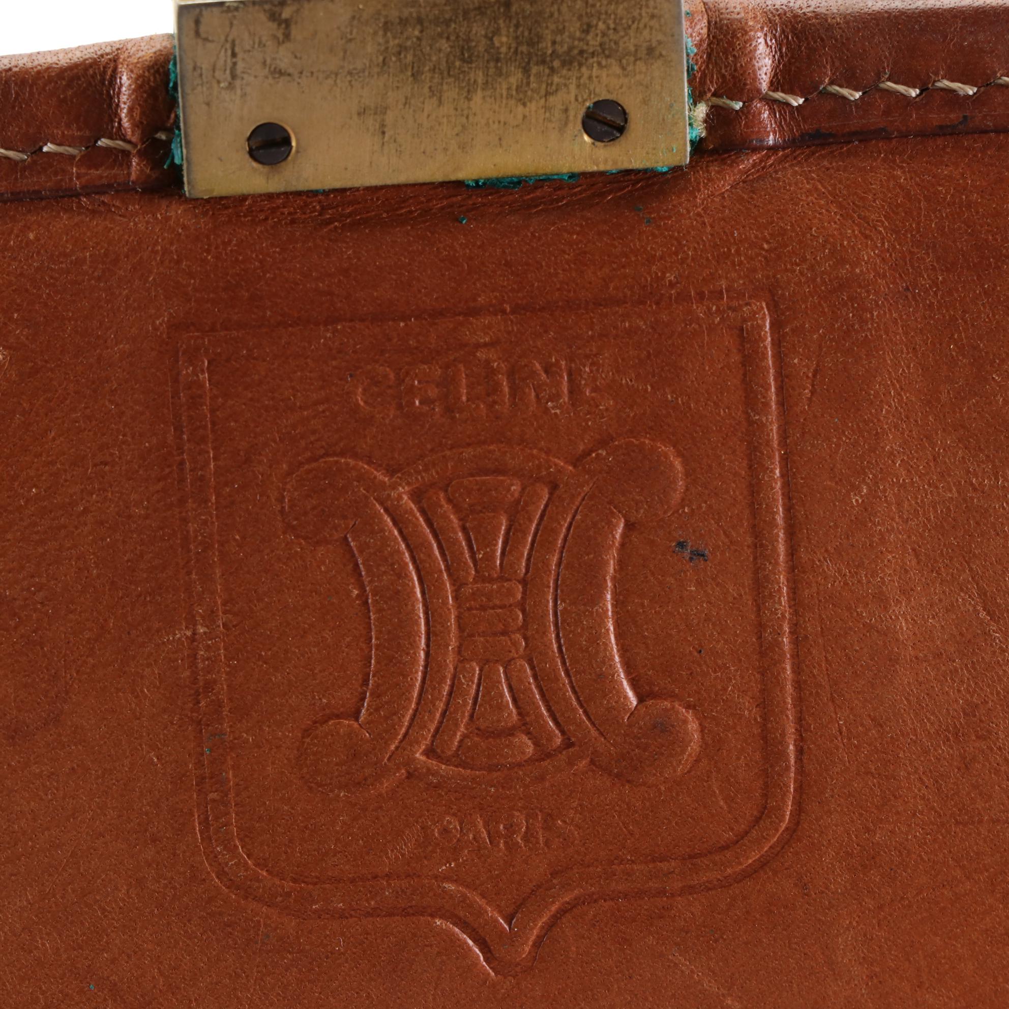 Celine Macadam Coated Canvas and Leather Business Bag