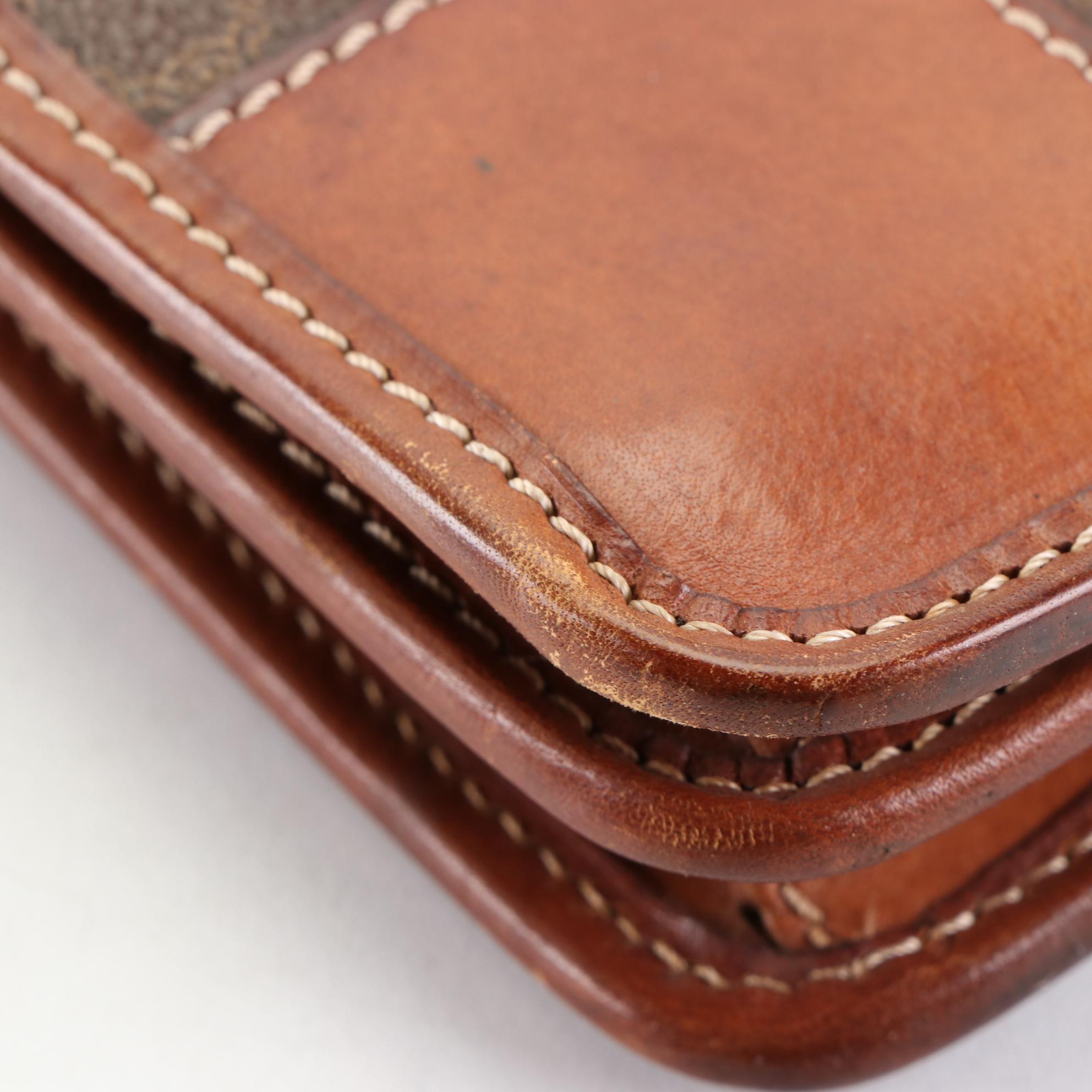 Celine Macadam Coated Canvas and Leather Business Bag