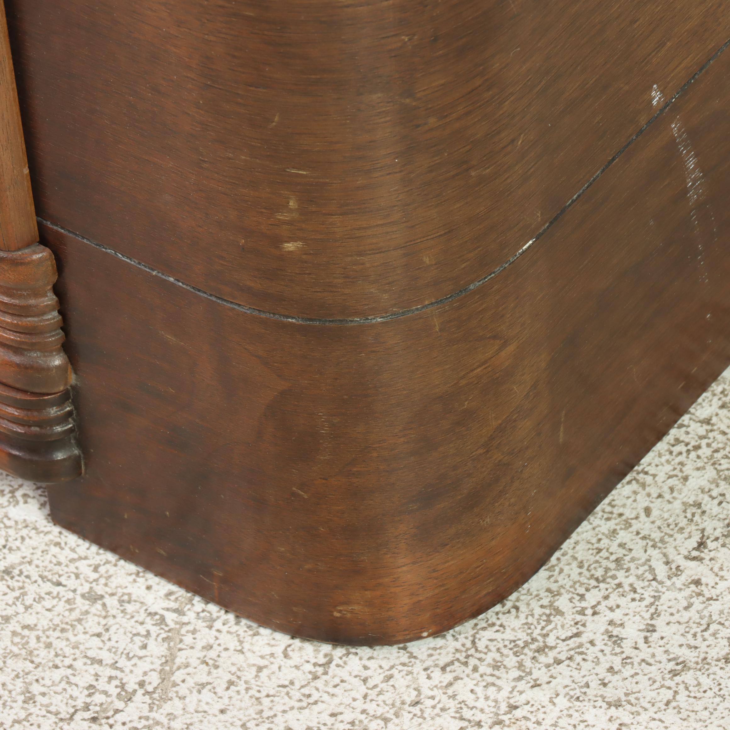 Western Auto Truetone Art Deco Waterfall Walnut-Veneered Floor Radio, 1940s