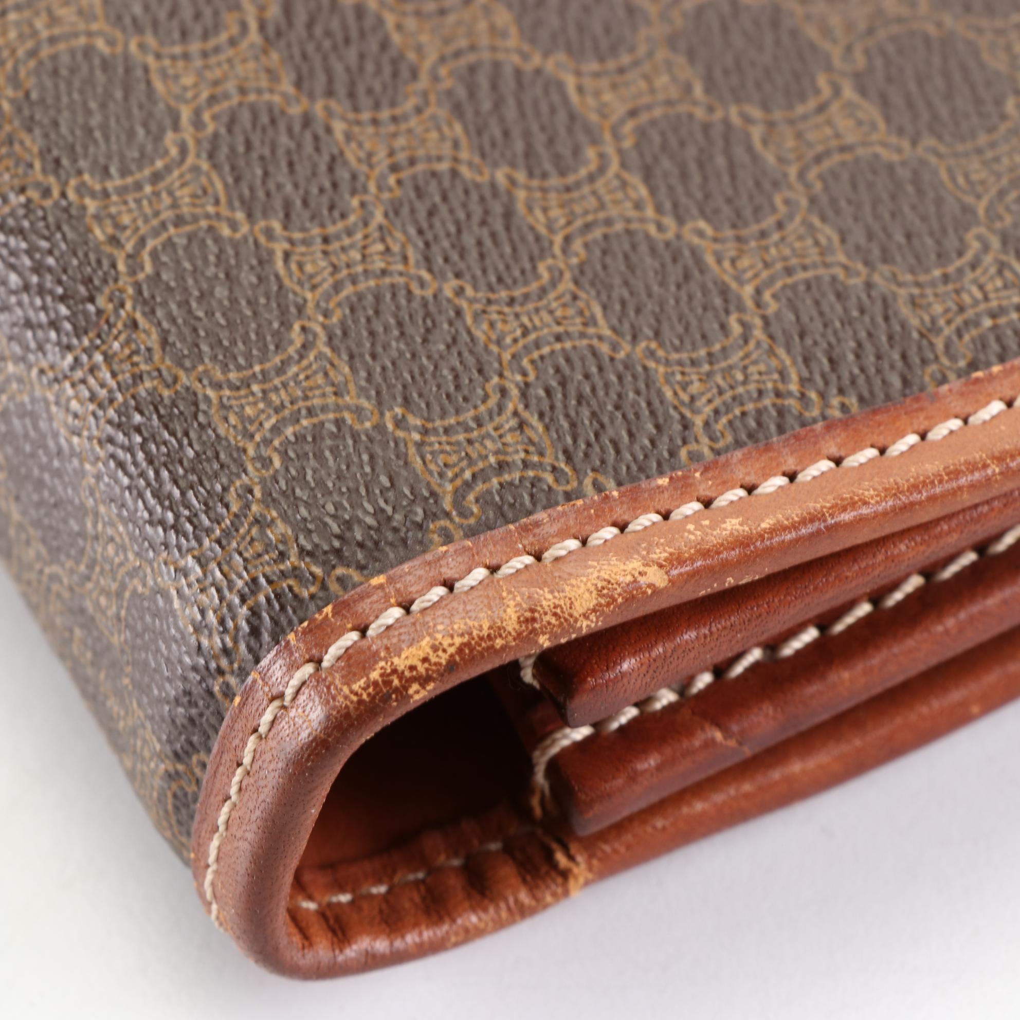 Celine Macadam Coated Canvas and Leather Business Bag