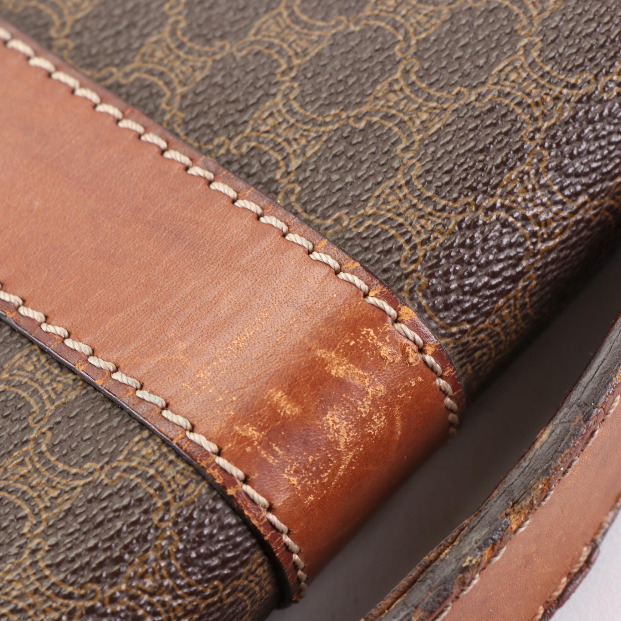 Celine Macadam Coated Canvas and Leather Business Bag