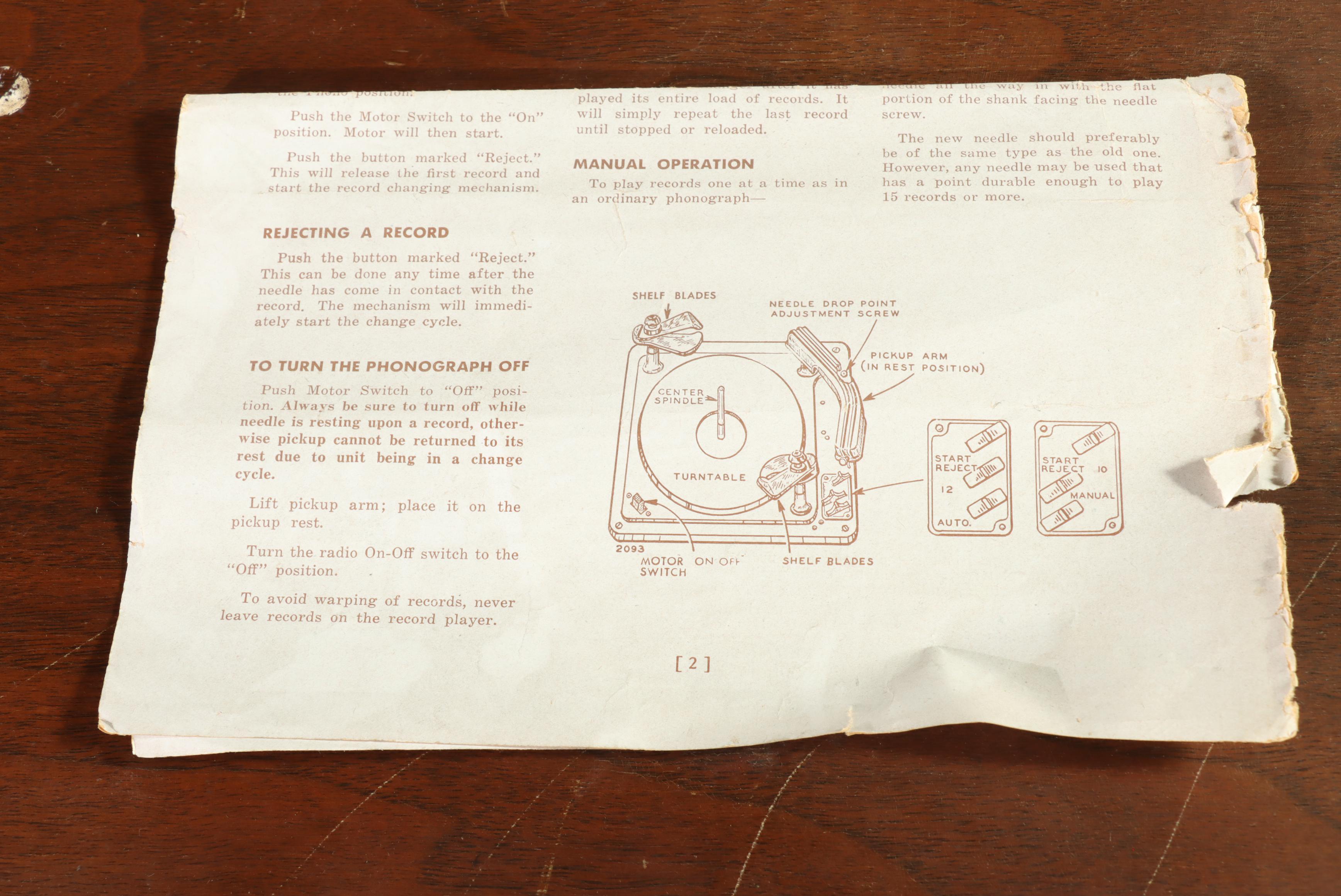 Western Auto Truetone Art Deco Waterfall Walnut-Veneered Floor Radio, 1940s