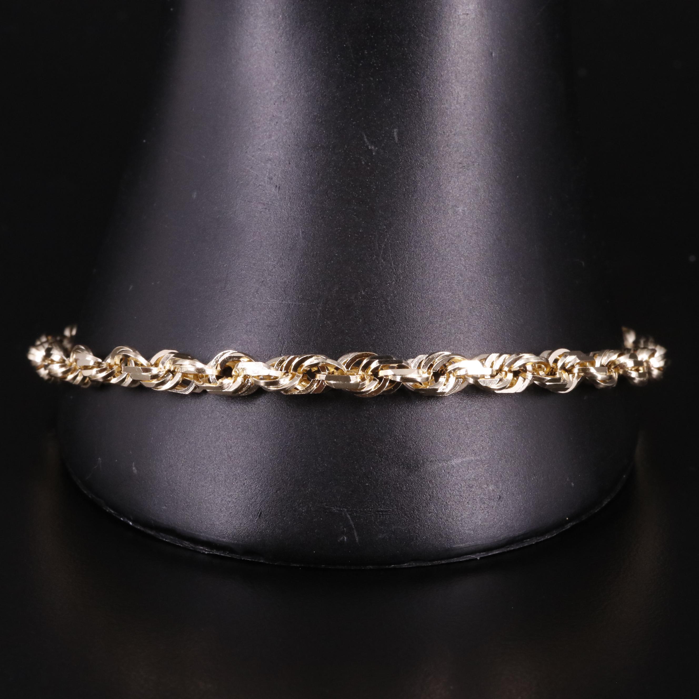 10K Rope Chain Bracelet