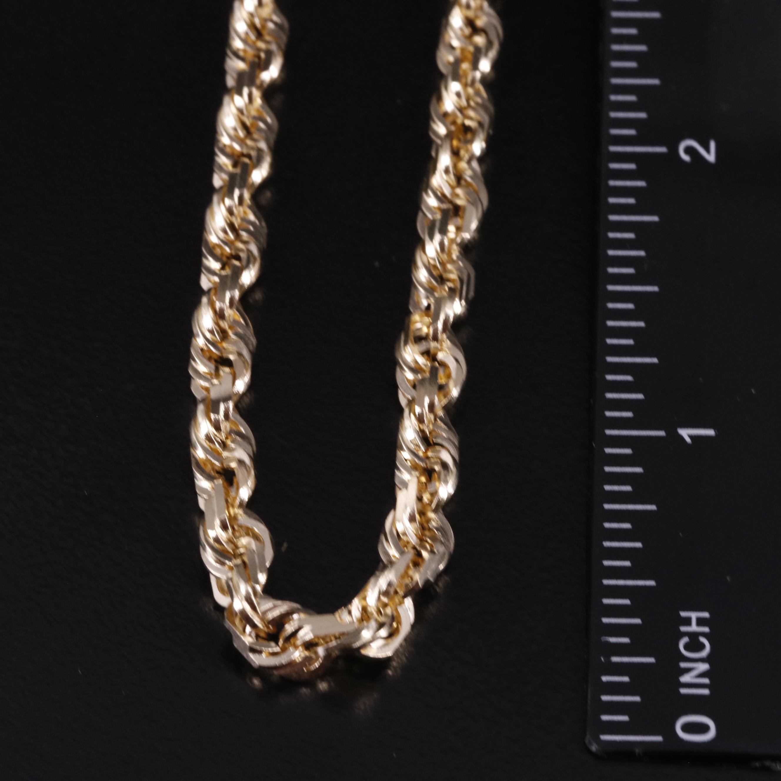 10K Rope Chain Bracelet