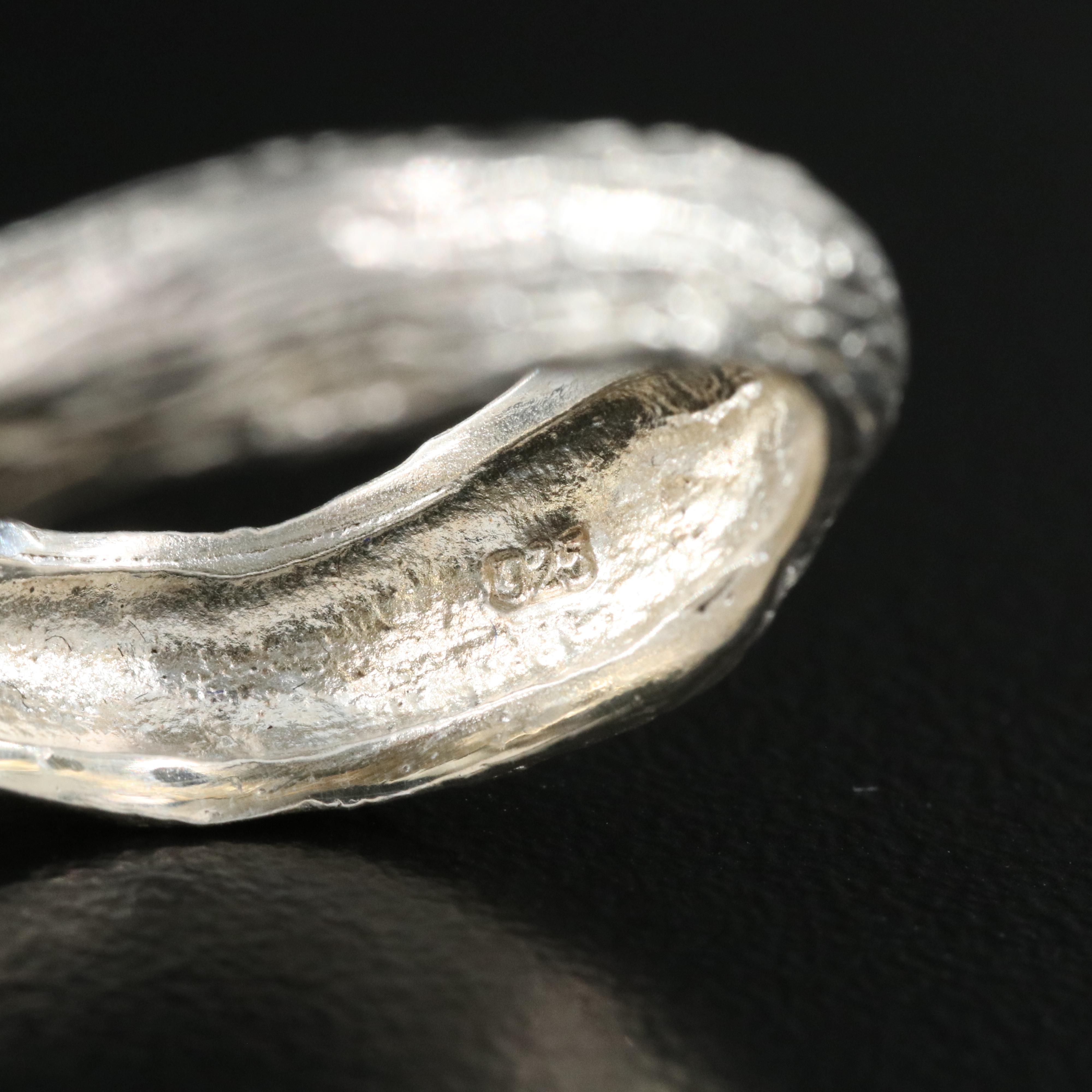 Sterling Pearl and Sapphire Organic Ring