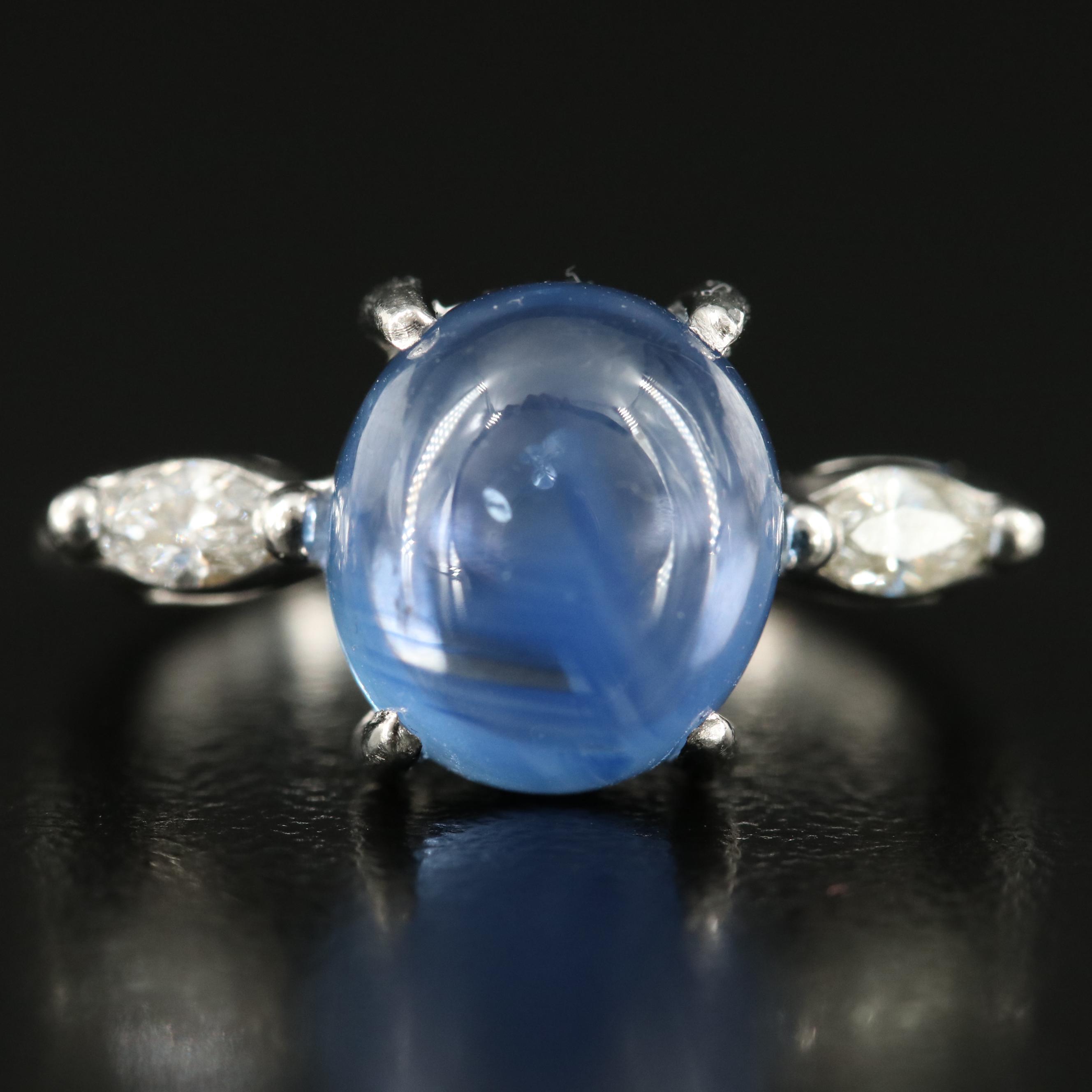 Paul Morelli Platinum 7.22 CT Sapphire and Diamond Ring