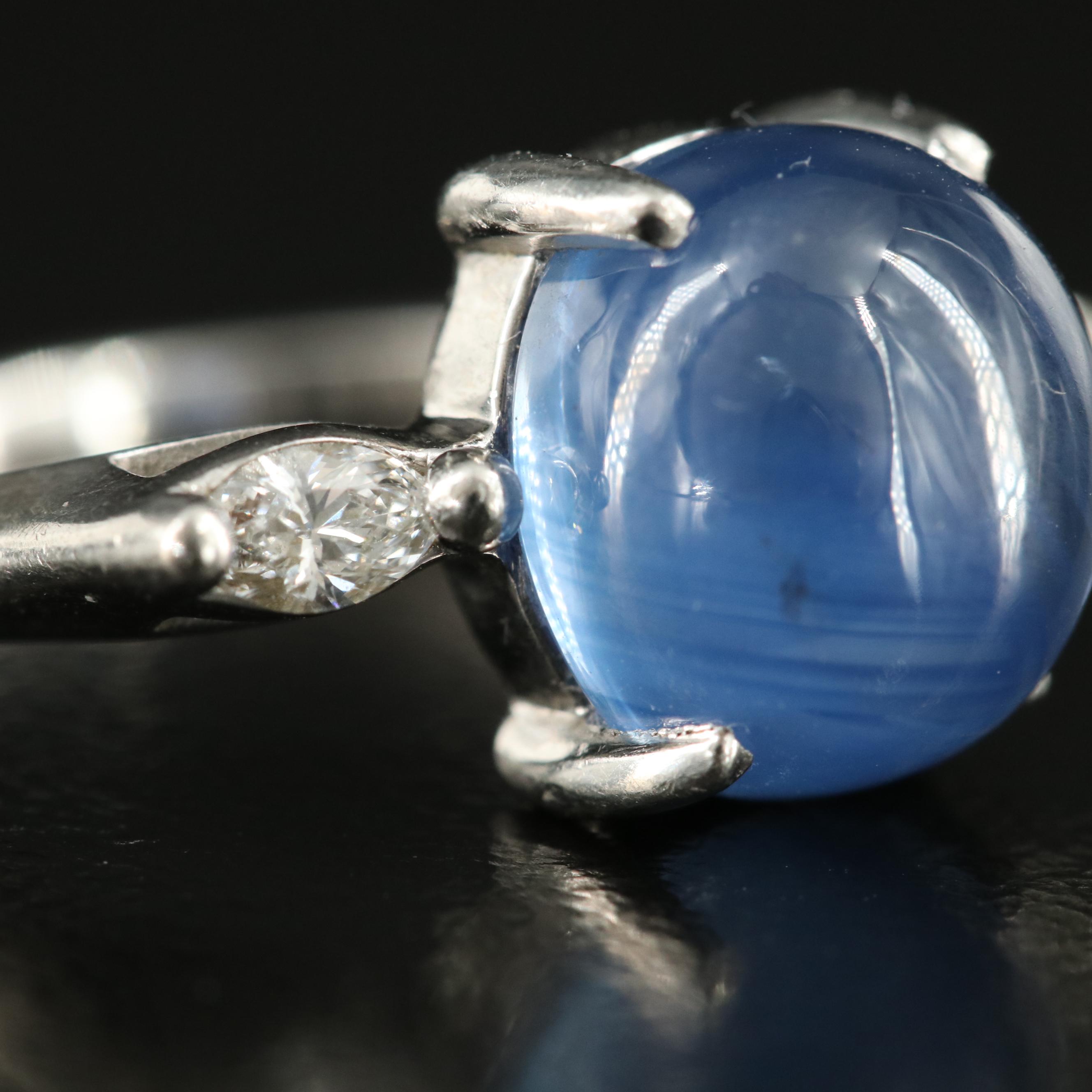 Paul Morelli Platinum 7.22 CT Sapphire and Diamond Ring