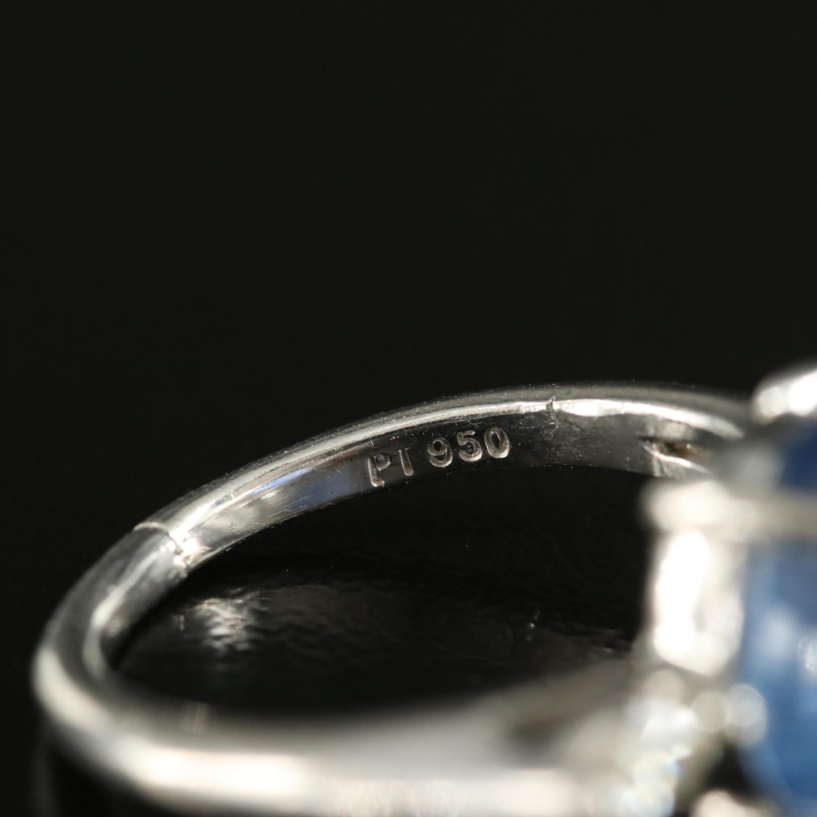 Paul Morelli Platinum 7.22 CT Sapphire and Diamond Ring