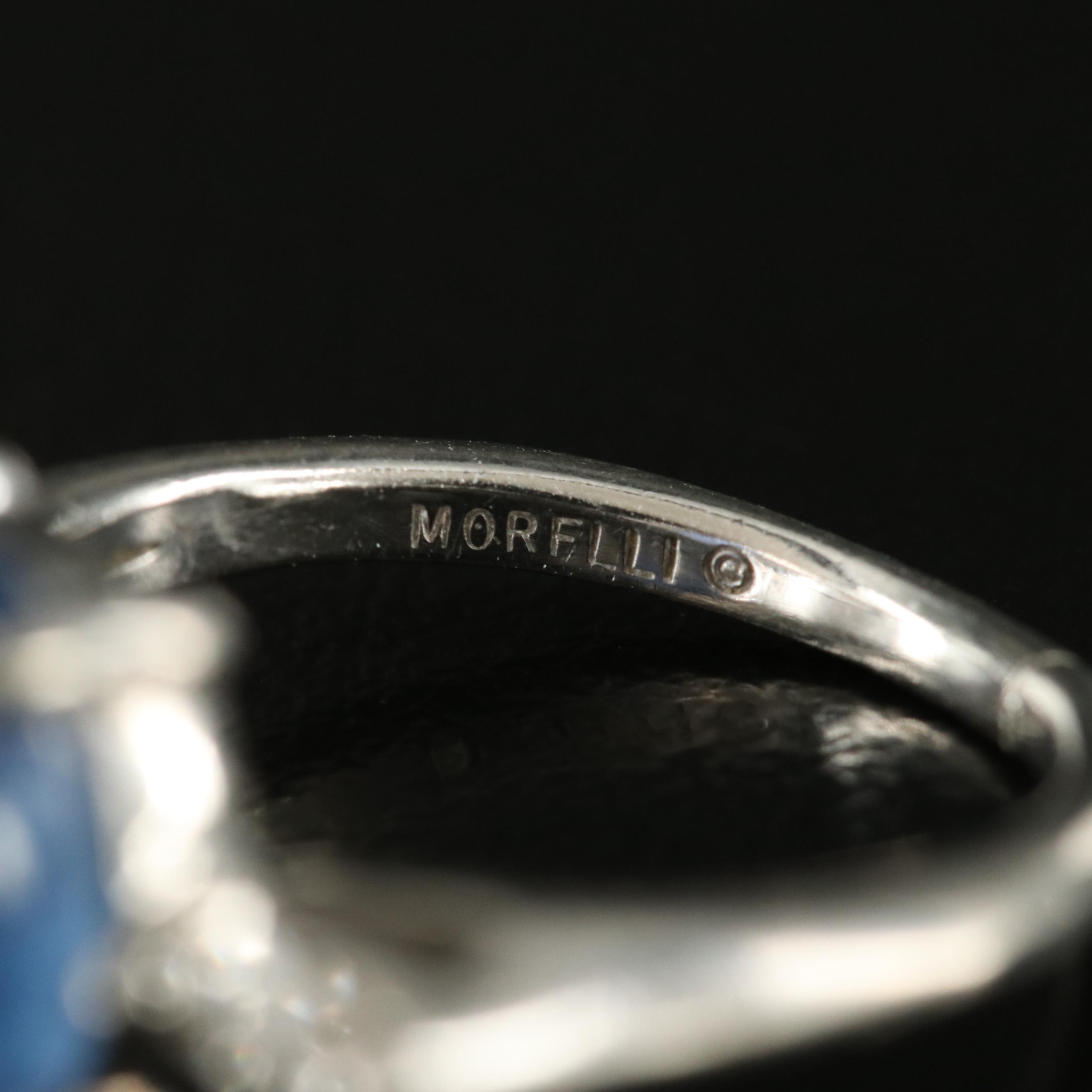 Paul Morelli Platinum 7.22 CT Sapphire and Diamond Ring