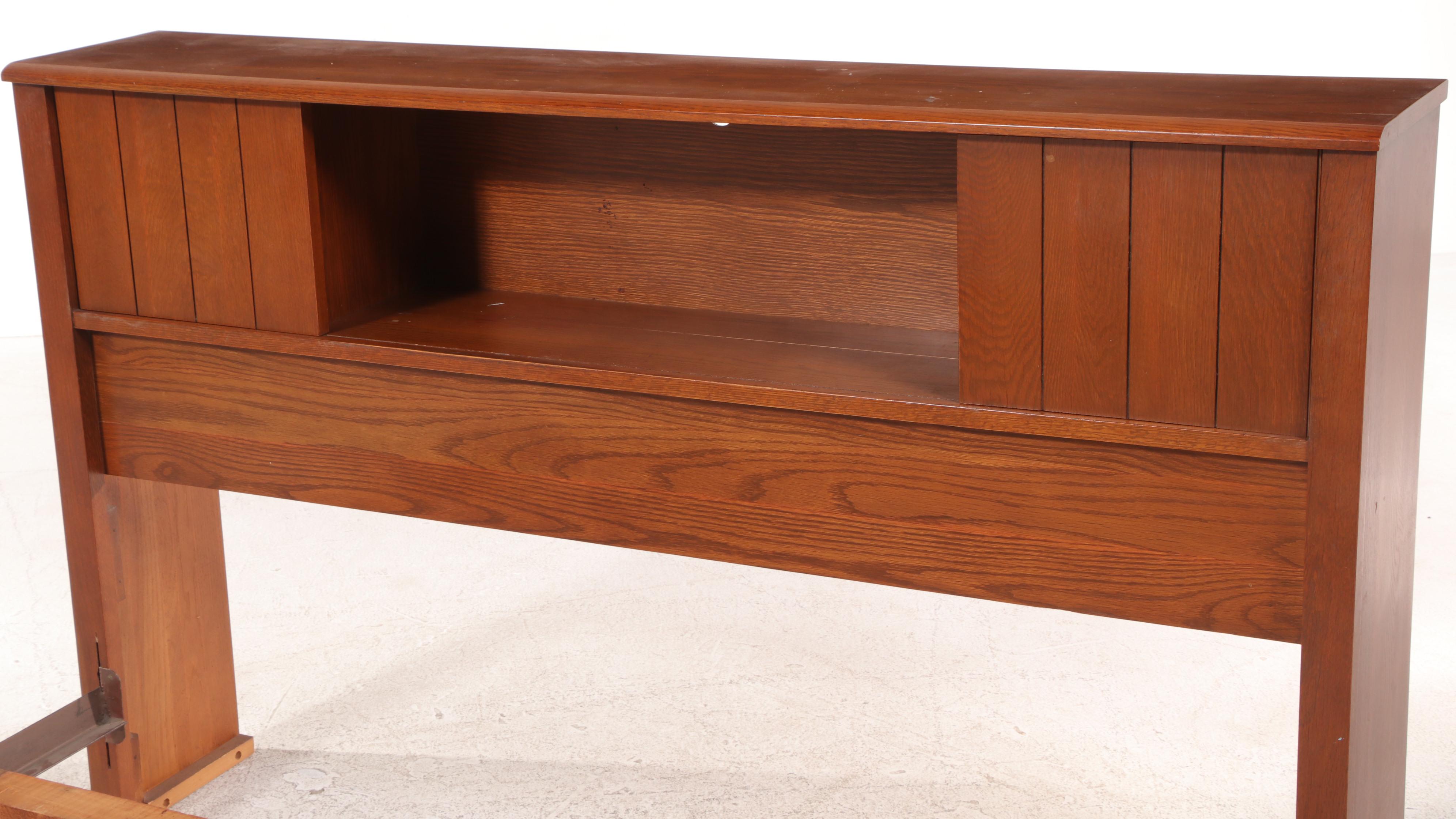 Cavalier Oak Full Size Bed Frame, Mid-20th Century