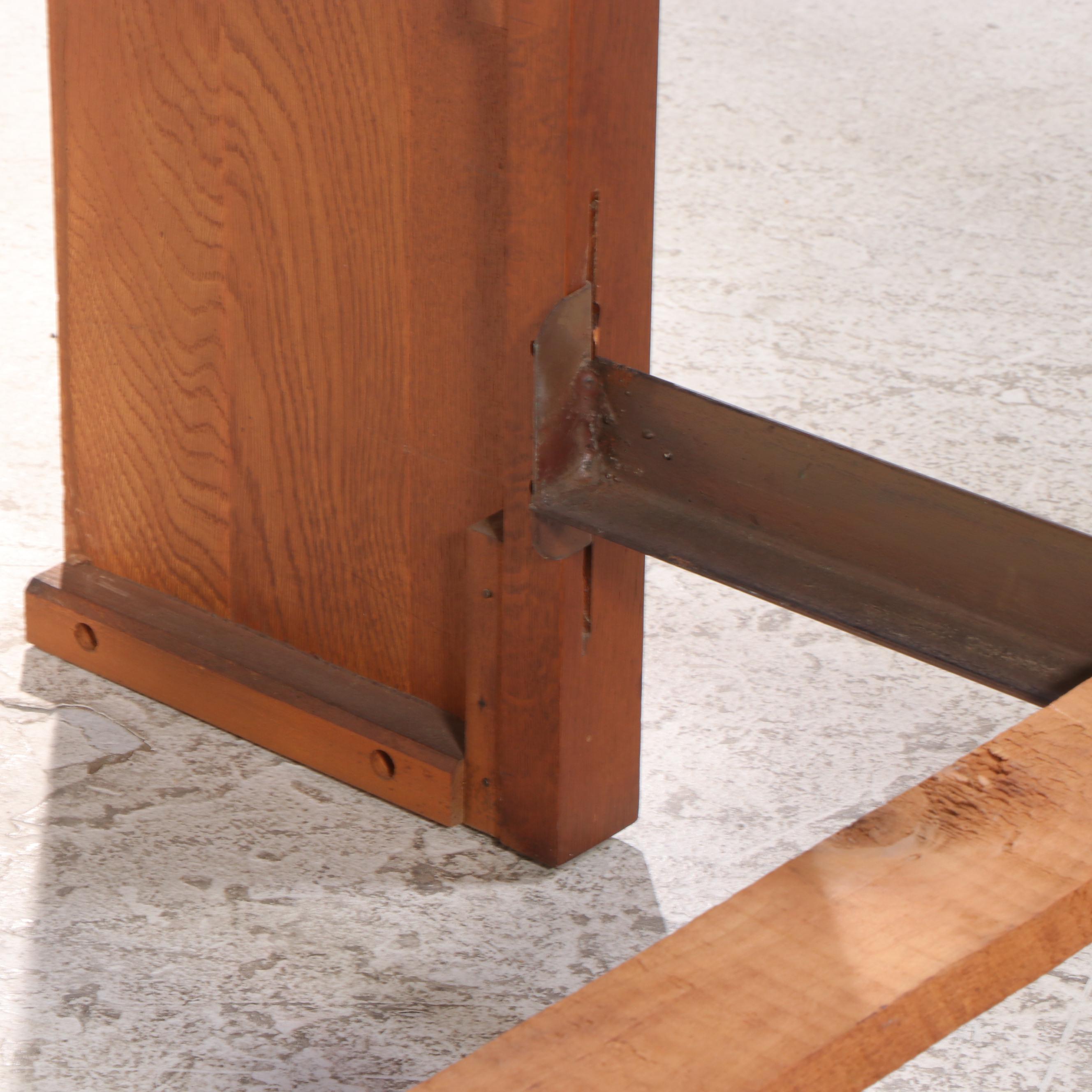 Cavalier Oak Full Size Bed Frame, Mid-20th Century