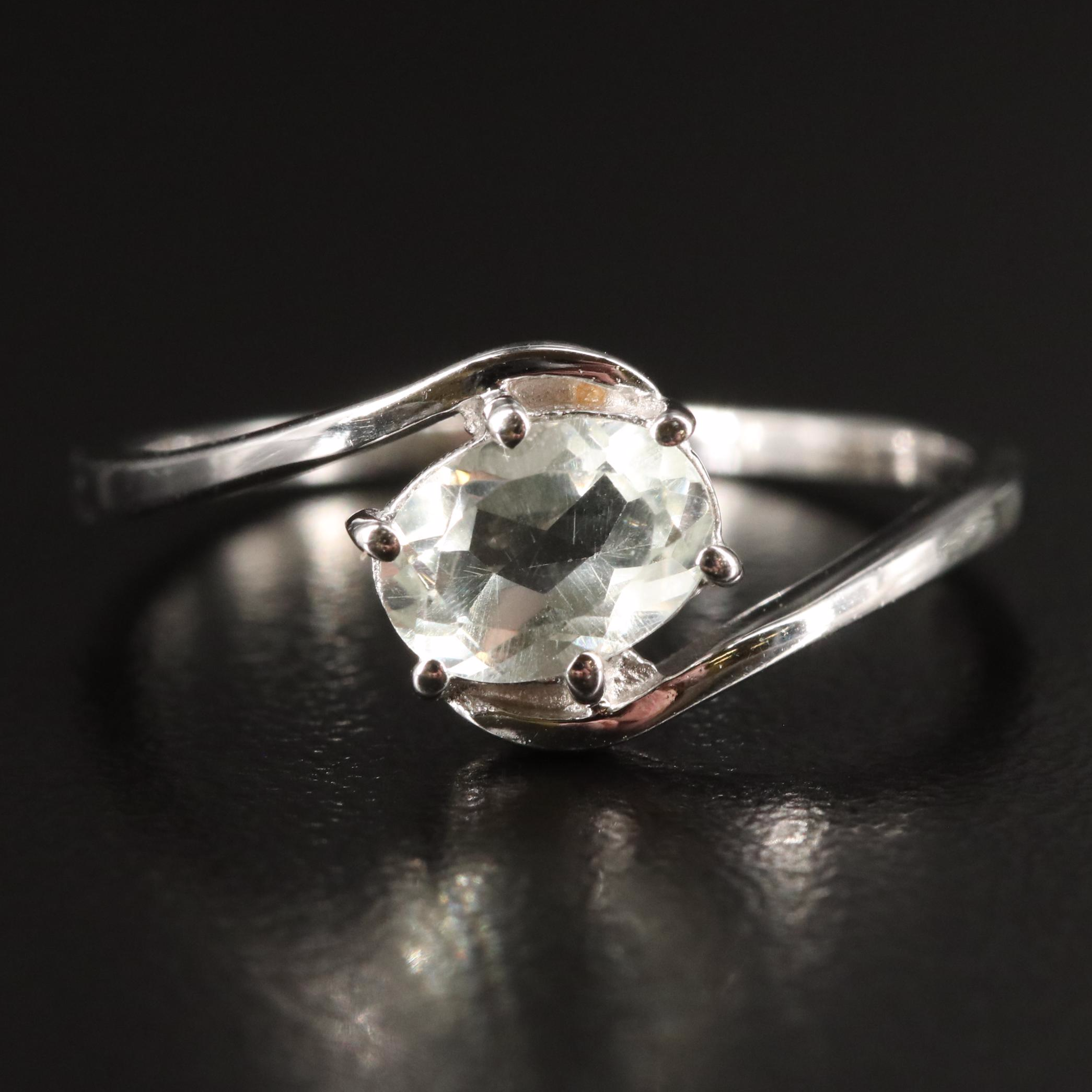 Sterling Prasiolite Bypass Ring