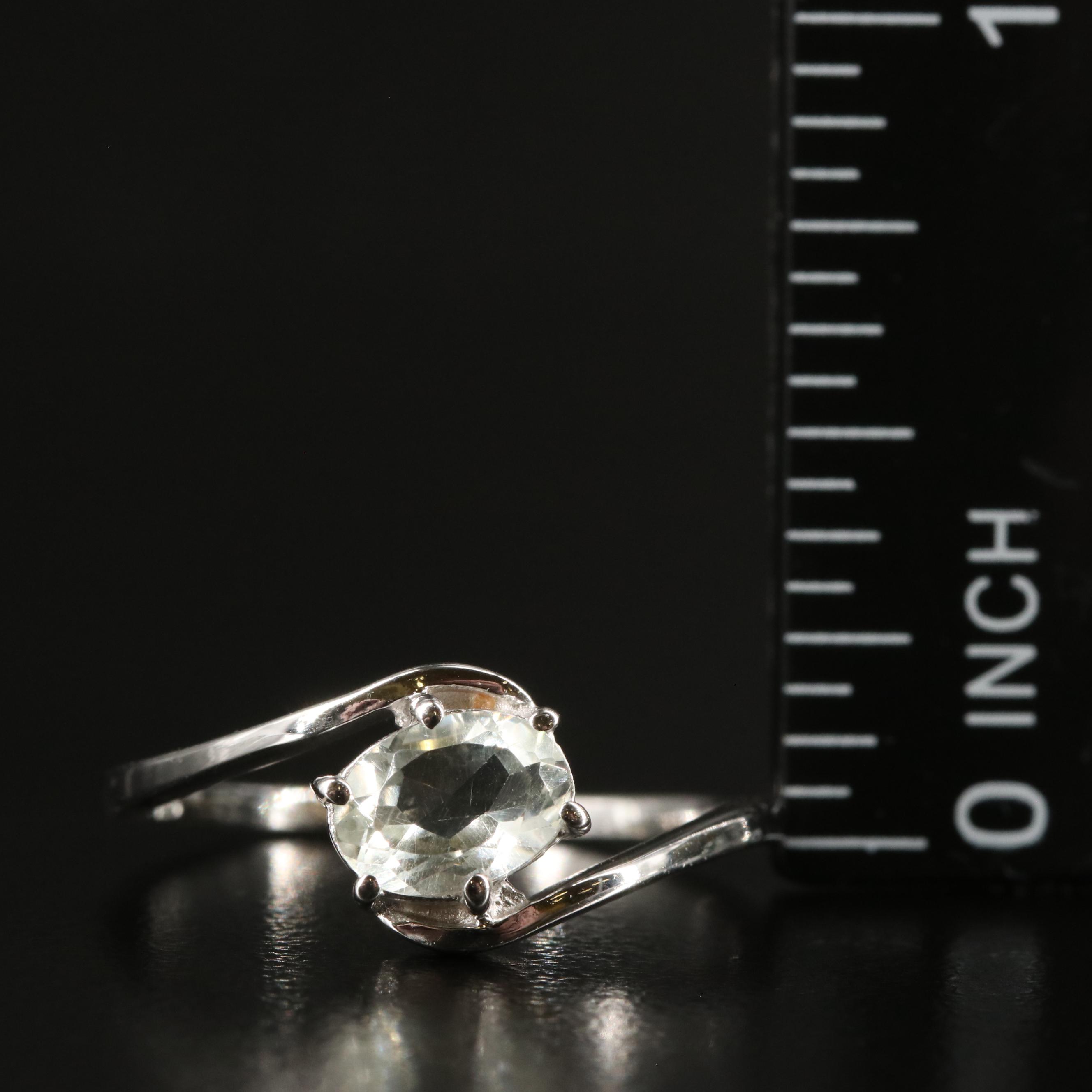 Sterling Prasiolite Bypass Ring