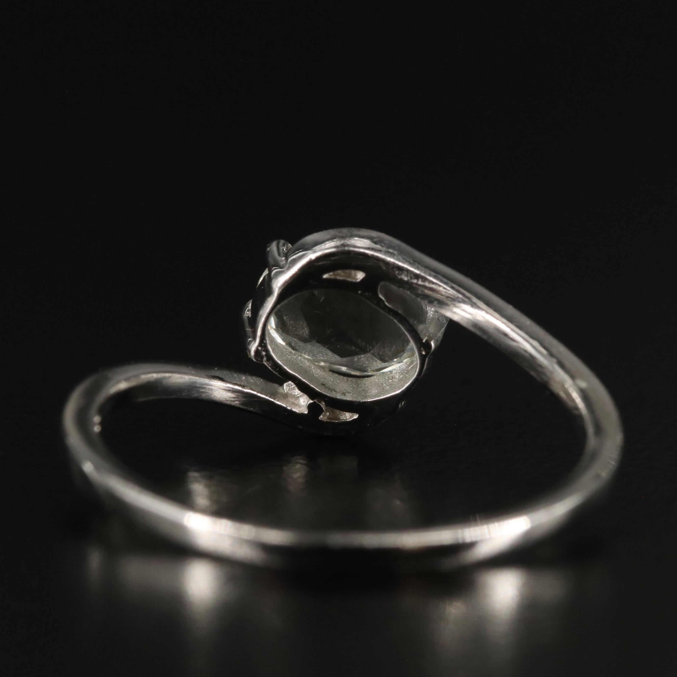 Sterling Prasiolite Bypass Ring