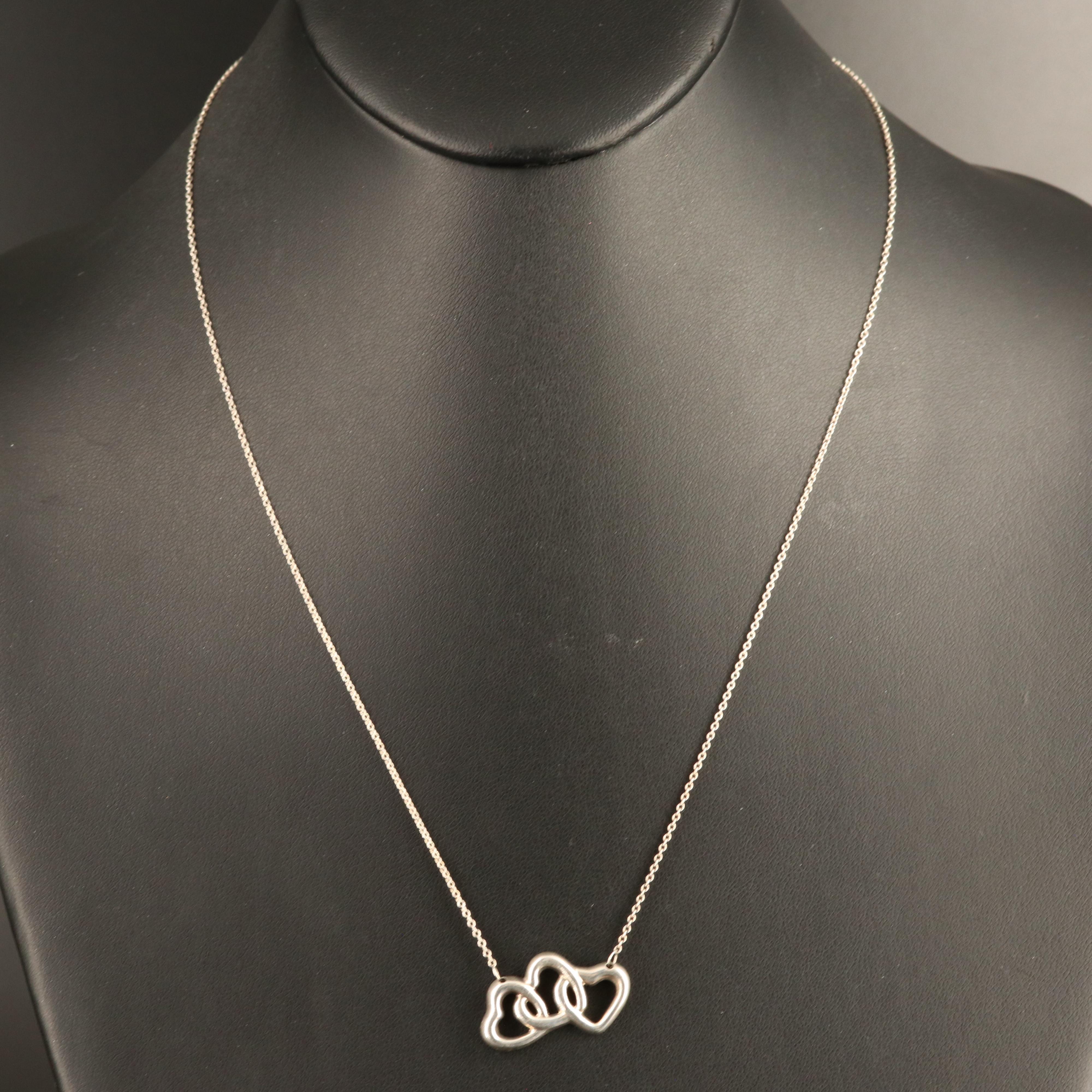 Tiffany & Co. Triple Heart Pendant on Elsa Peretti for Tiffany & Co. Chain