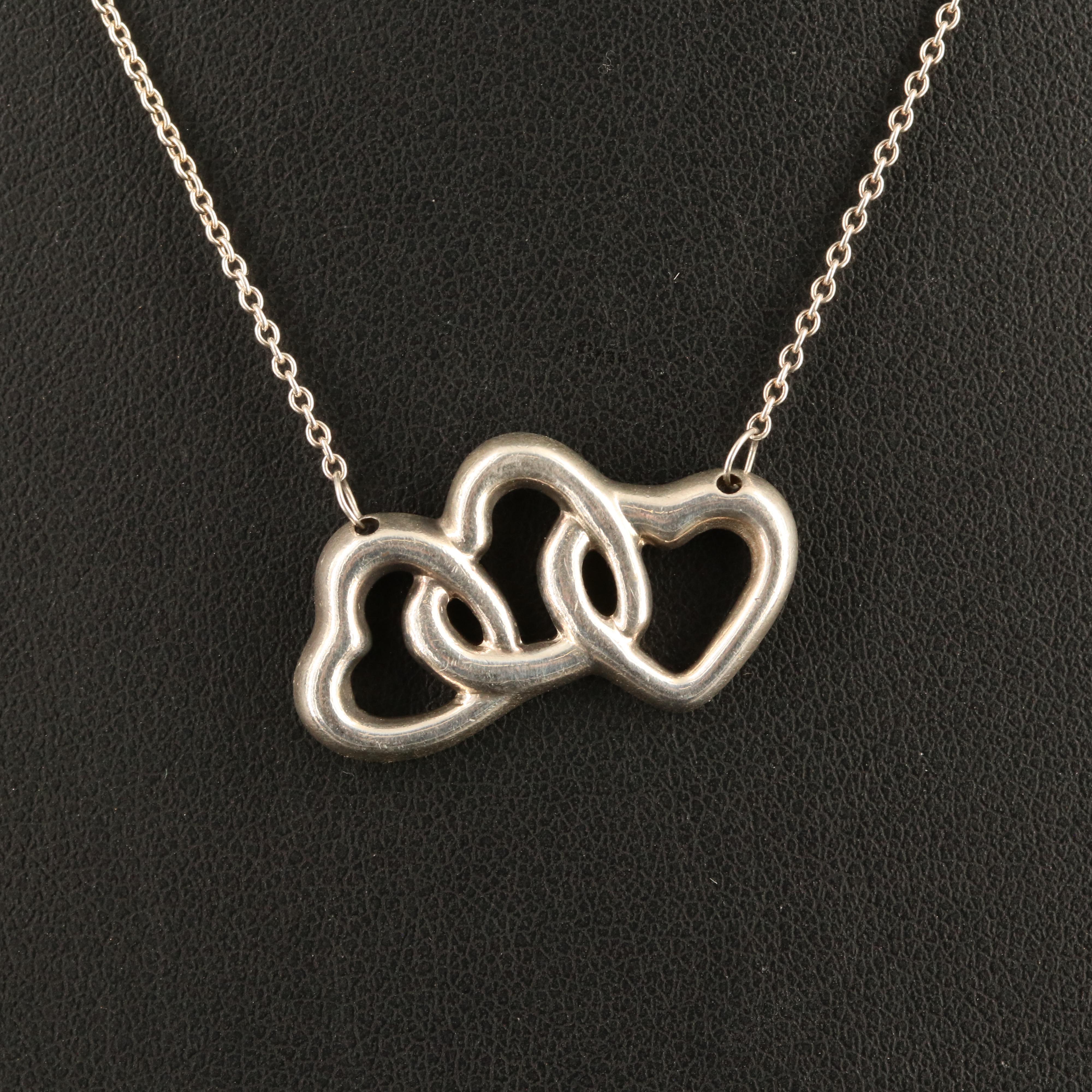 Tiffany & Co. Triple Heart Pendant on Elsa Peretti for Tiffany & Co. Chain