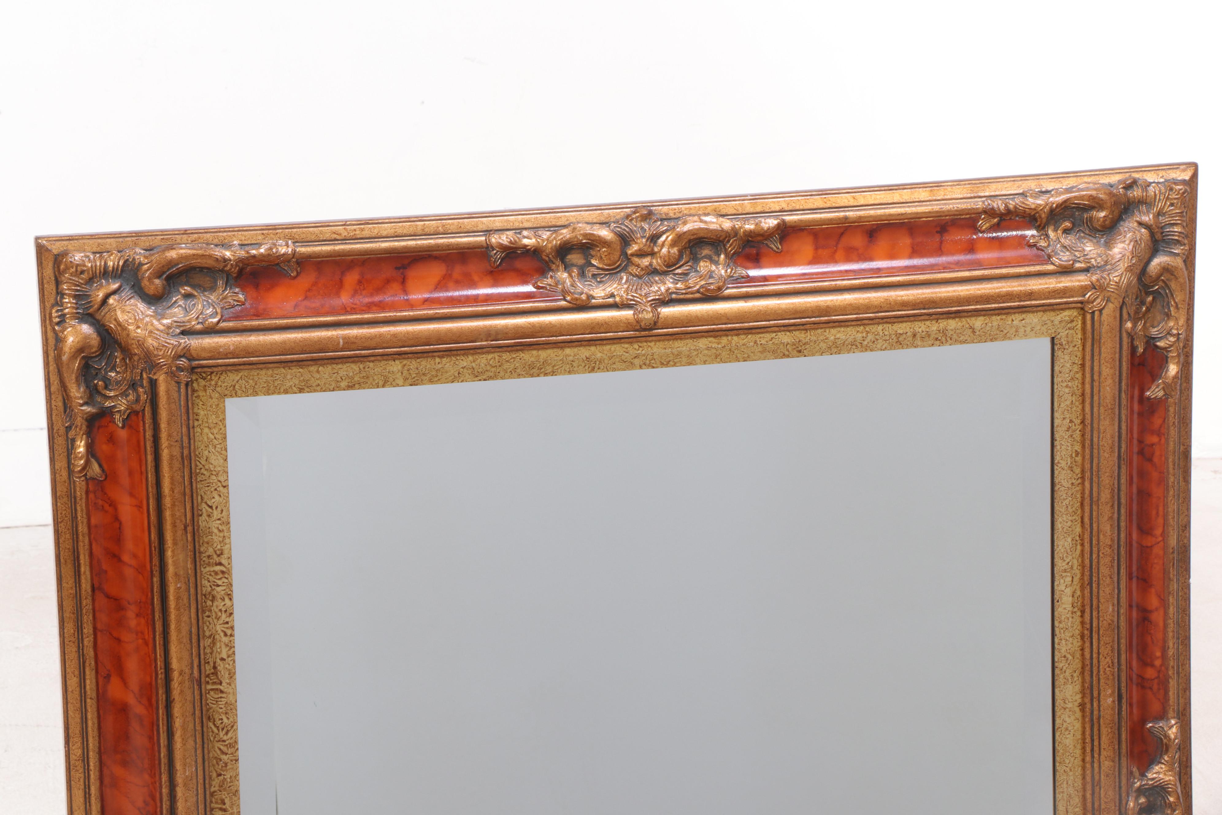 Neoclassical Style Painted and Parcel-Gilt Overmantel Mirror