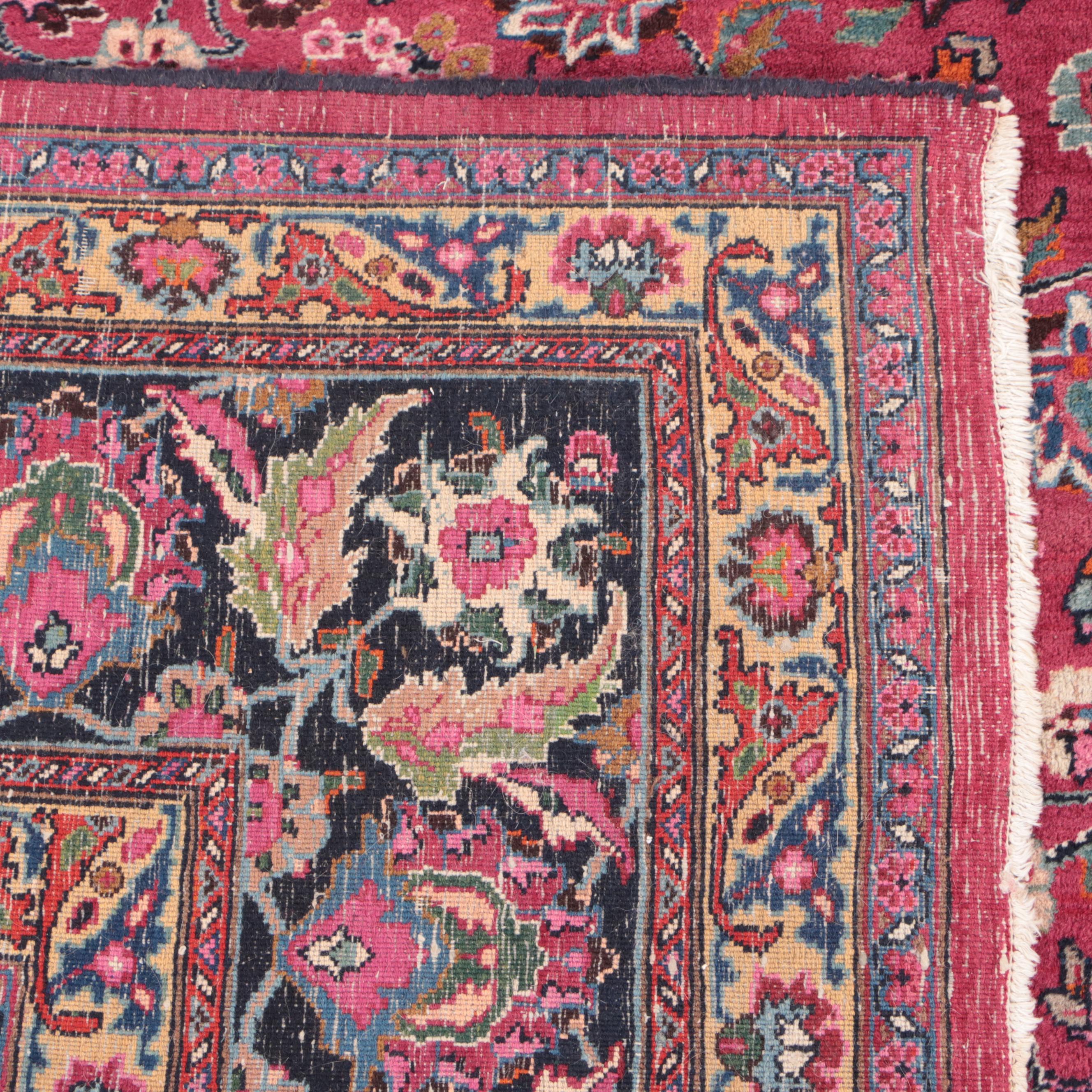 10' x 13'6 Hand-Knotted Persian Kashan Room Sized Rug