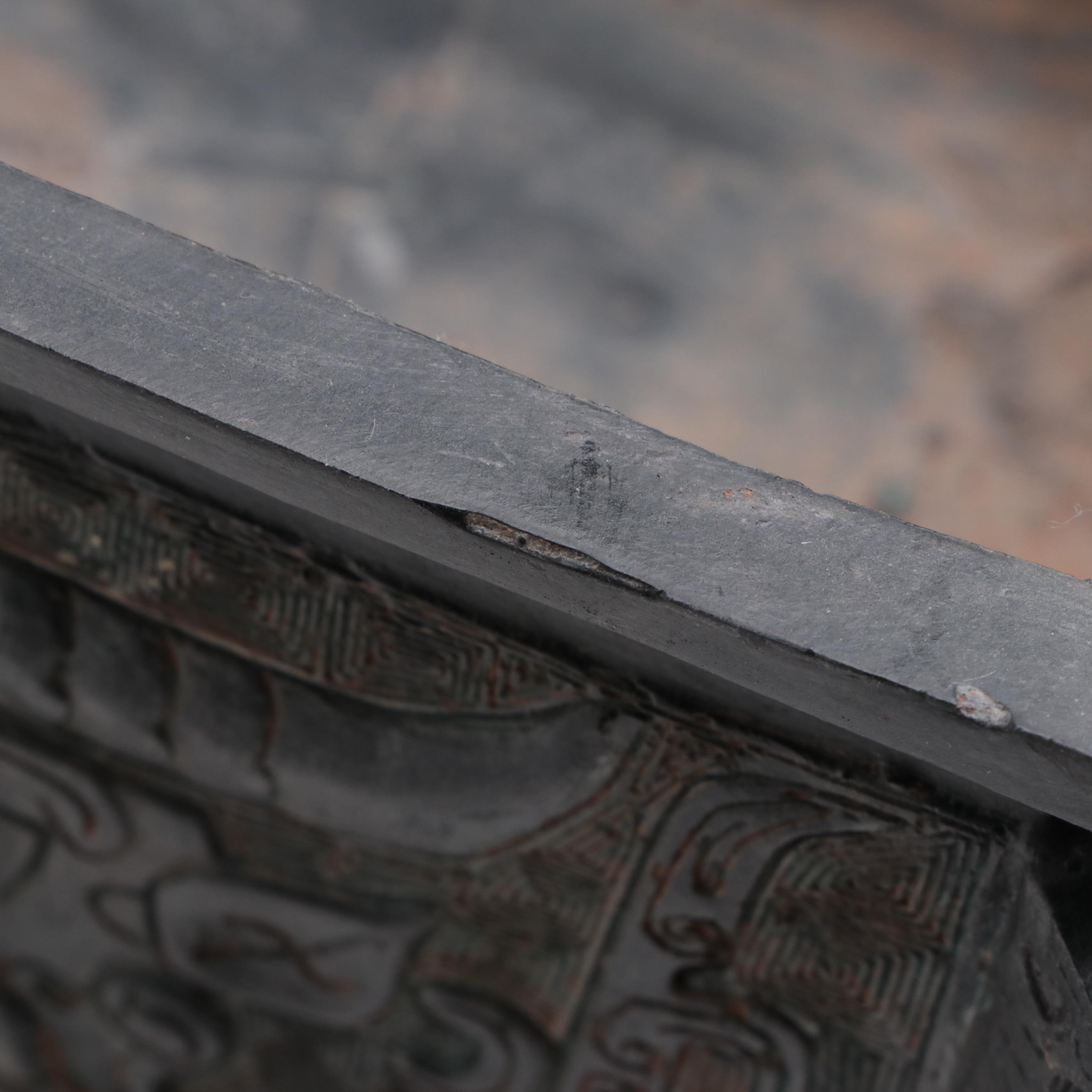 Chinese Shang Style Taotie Bronzed Cast Metal Fangding Ritual Vessel