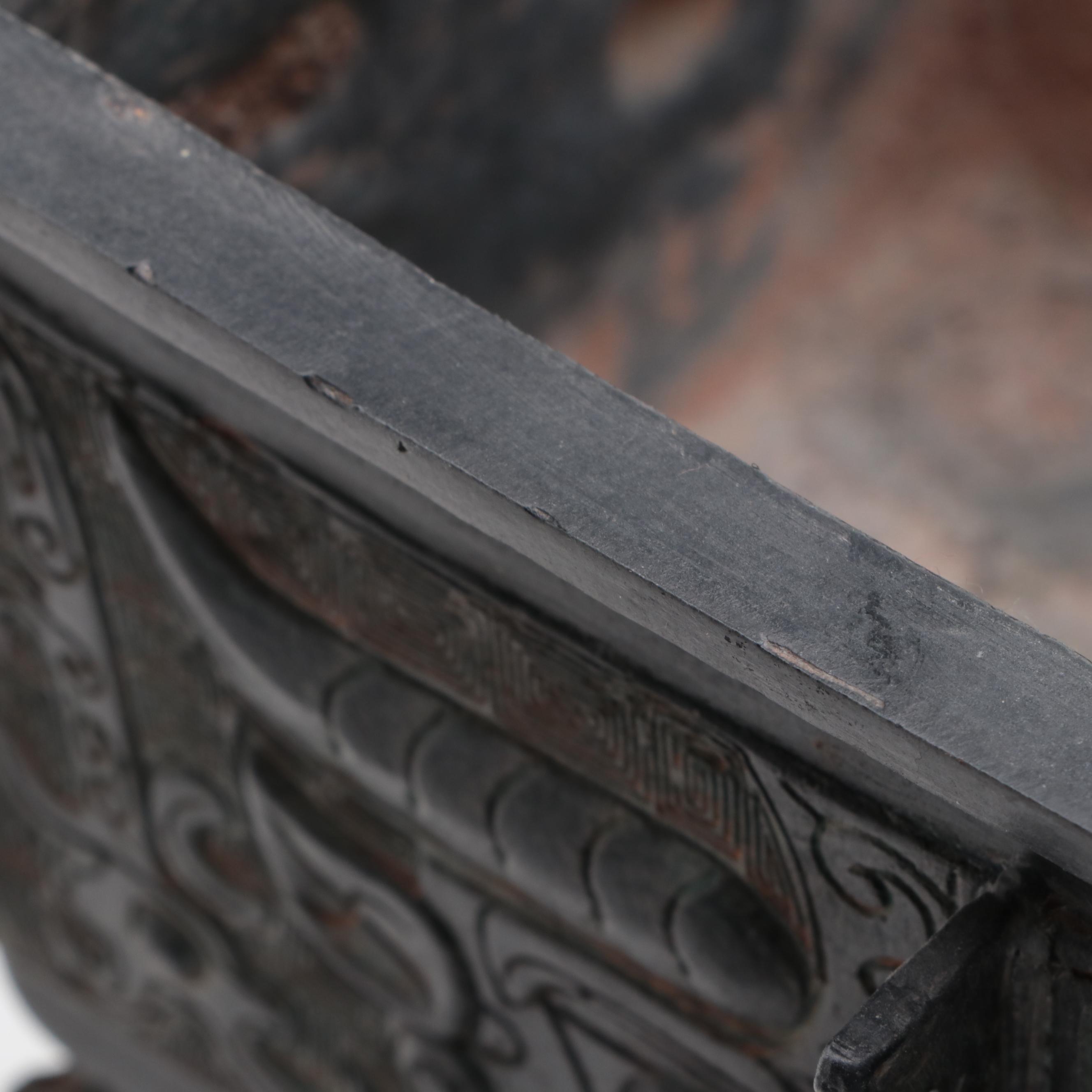 Chinese Shang Style Taotie Bronzed Cast Metal Fangding Ritual Vessel