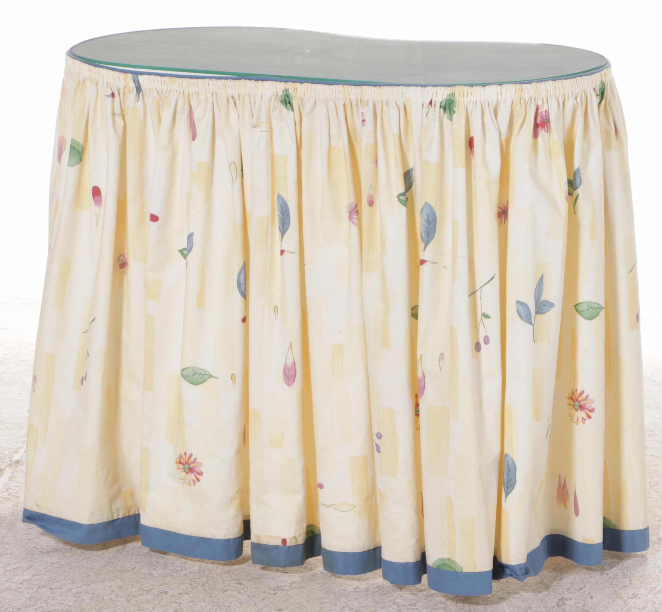 White-Painted and Spindle Turned Vanity Table with Chair