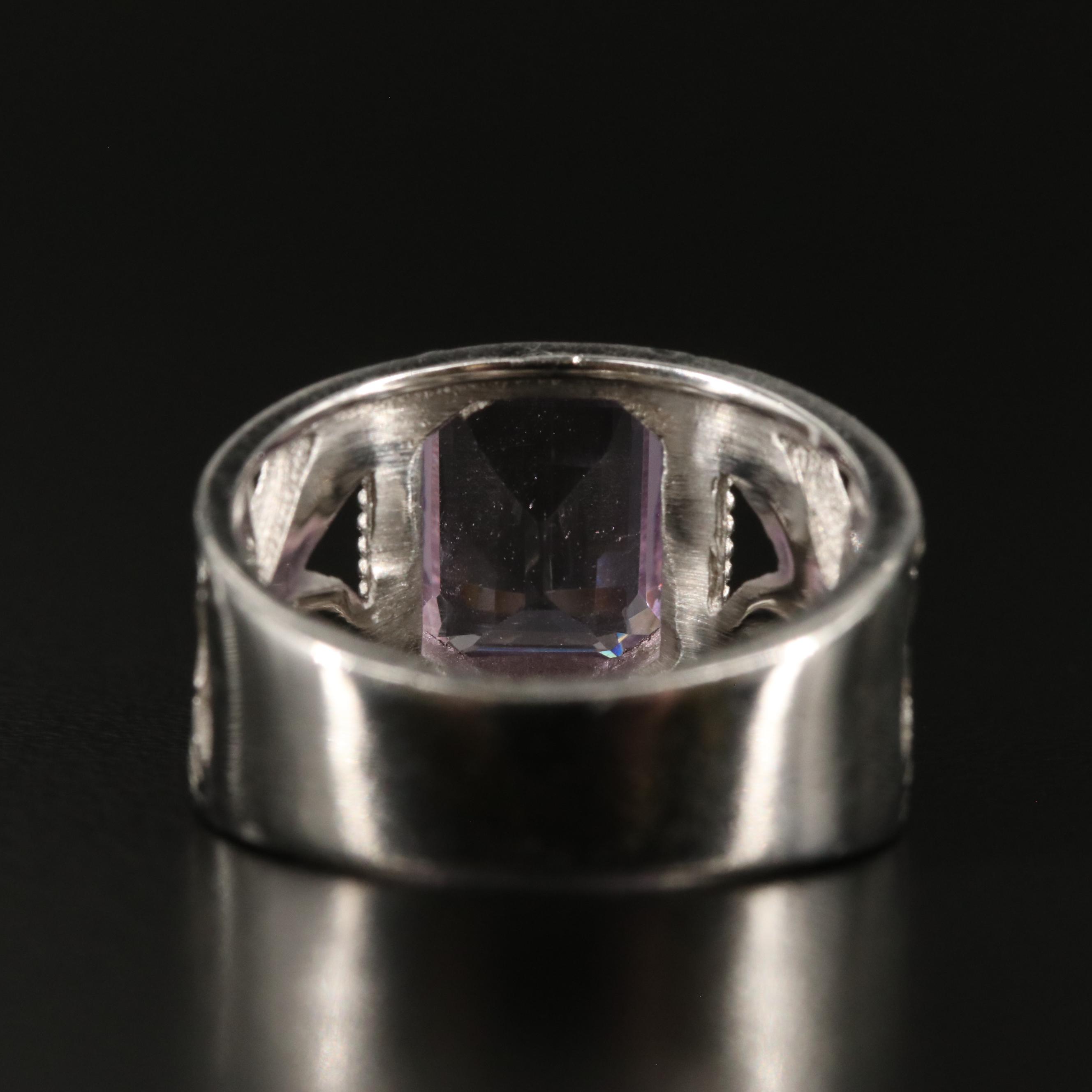 Sterling Amethyst Tapered Ring