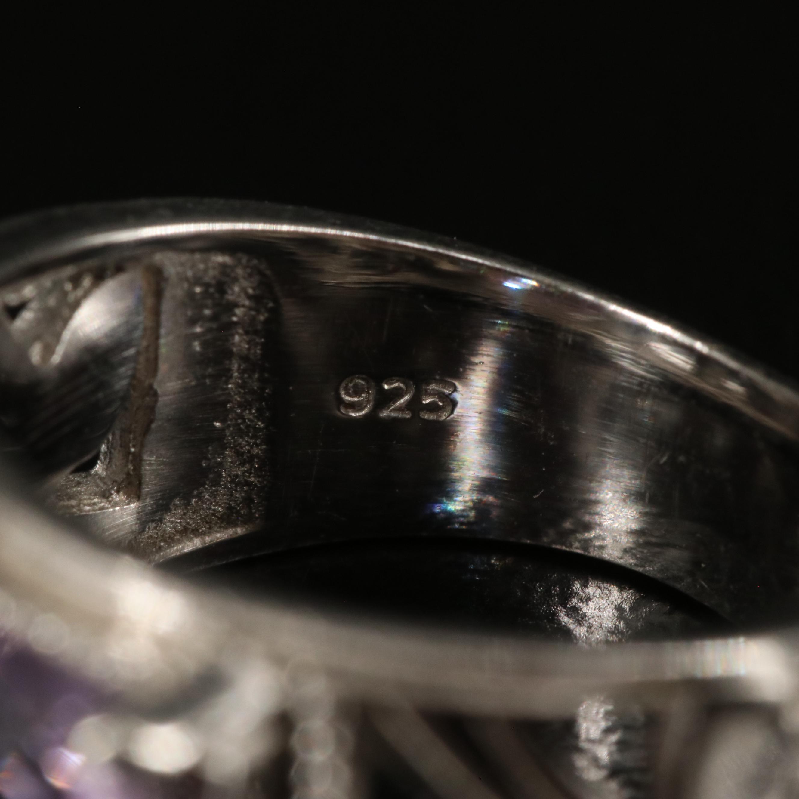 Sterling Amethyst Tapered Ring