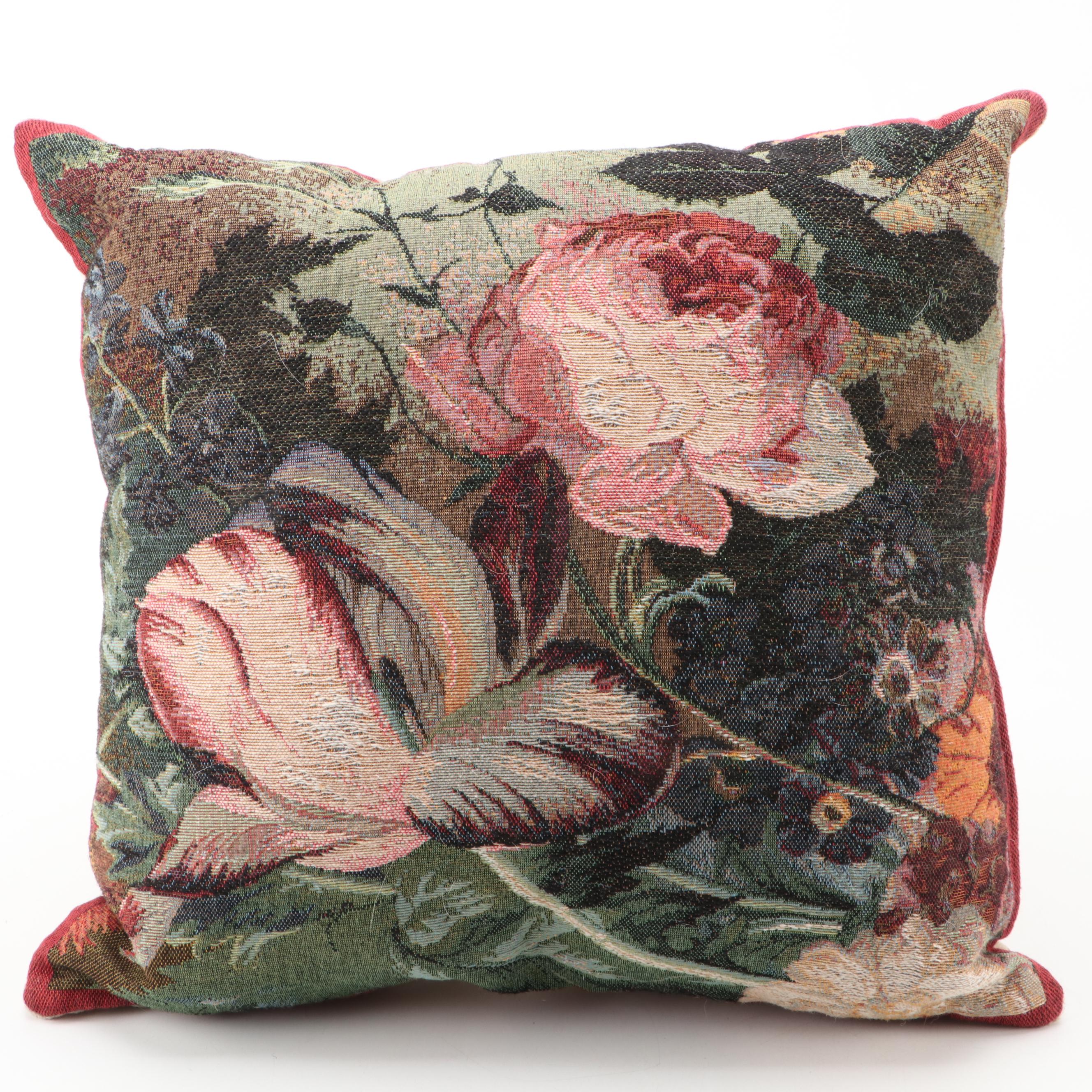 Hines of Oxford Jacquard Tapestry Floral Motif Throw Pillows