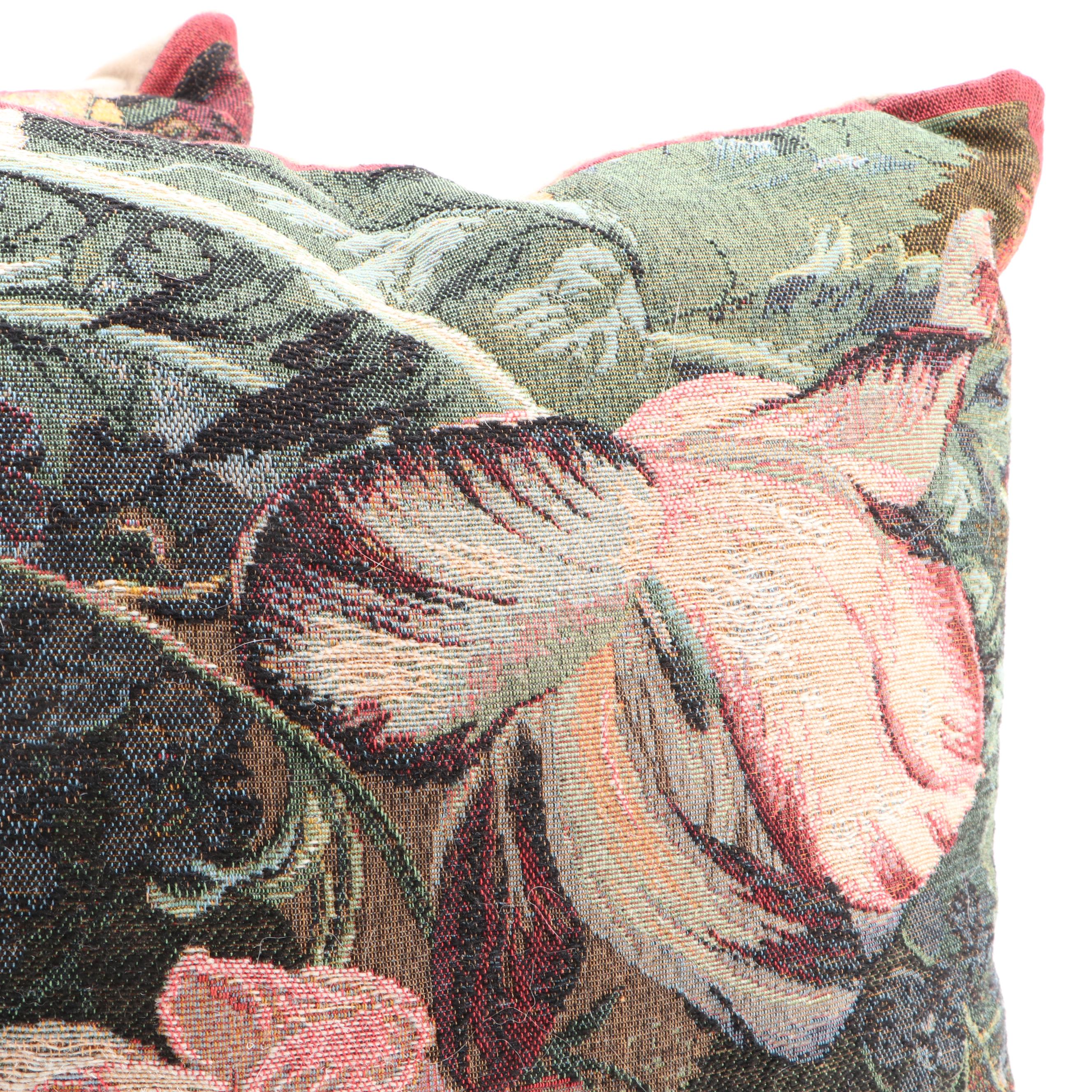 Hines of Oxford Jacquard Tapestry Floral Motif Throw Pillows