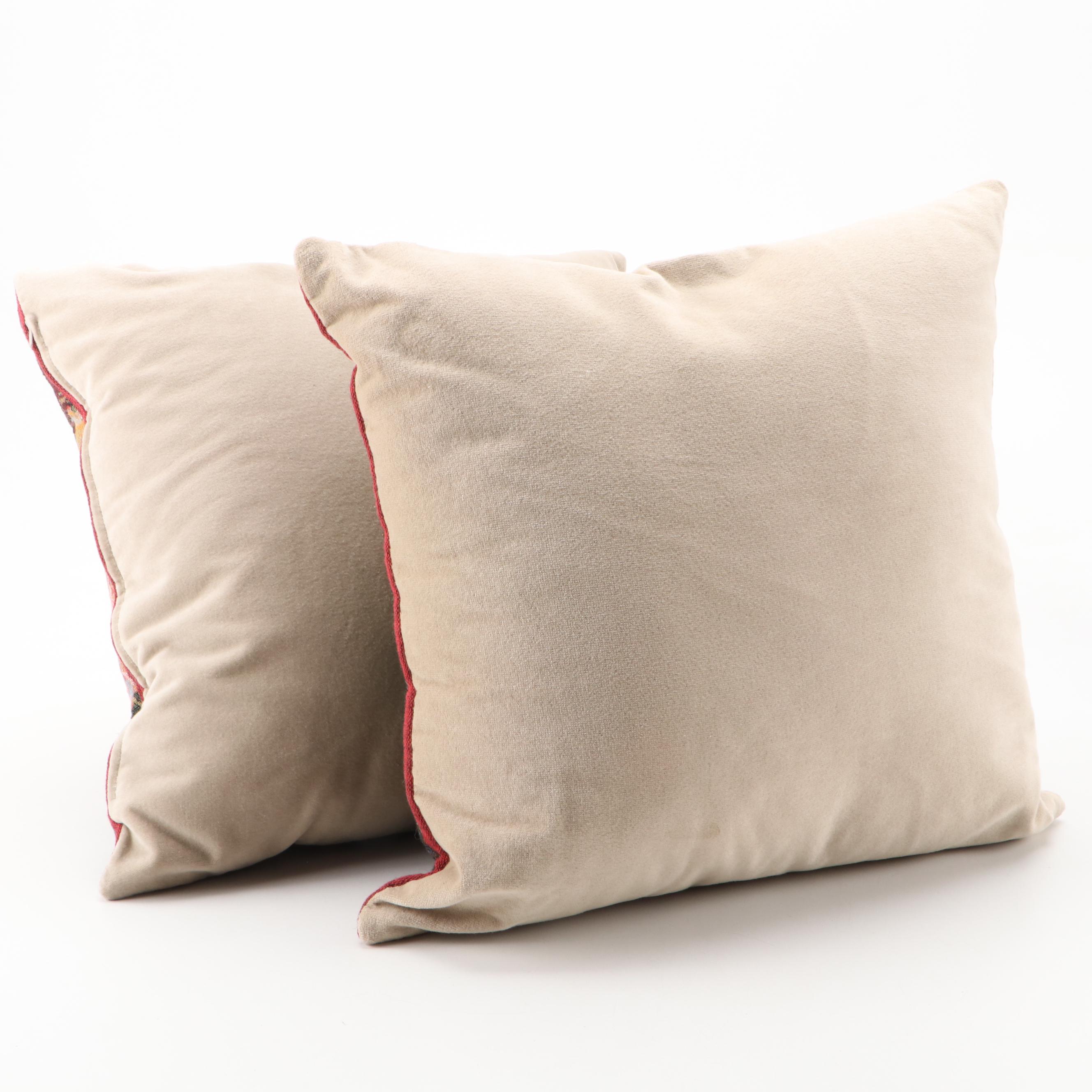 Hines of Oxford Jacquard Tapestry Floral Motif Throw Pillows