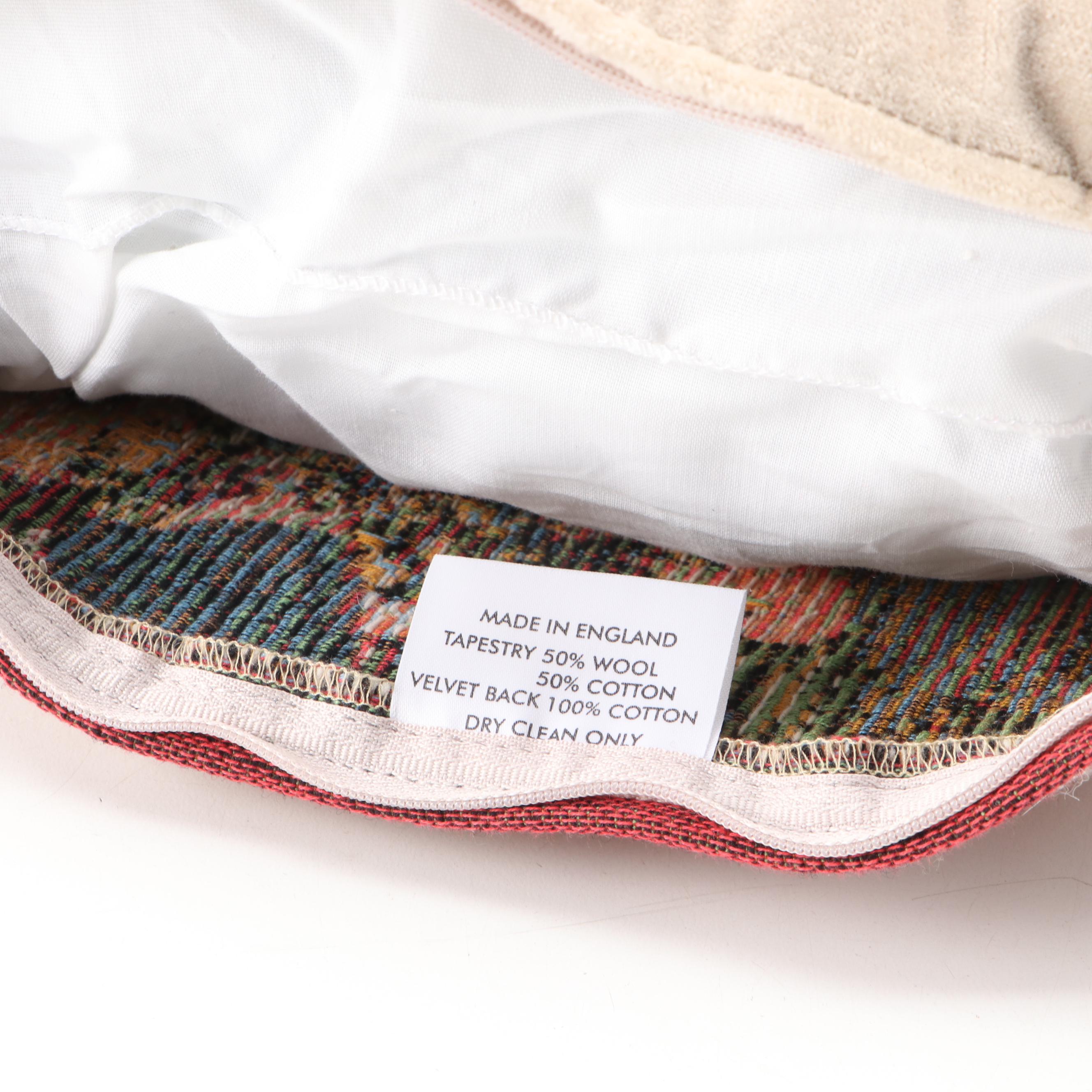 Hines of Oxford Jacquard Tapestry Floral Motif Throw Pillows