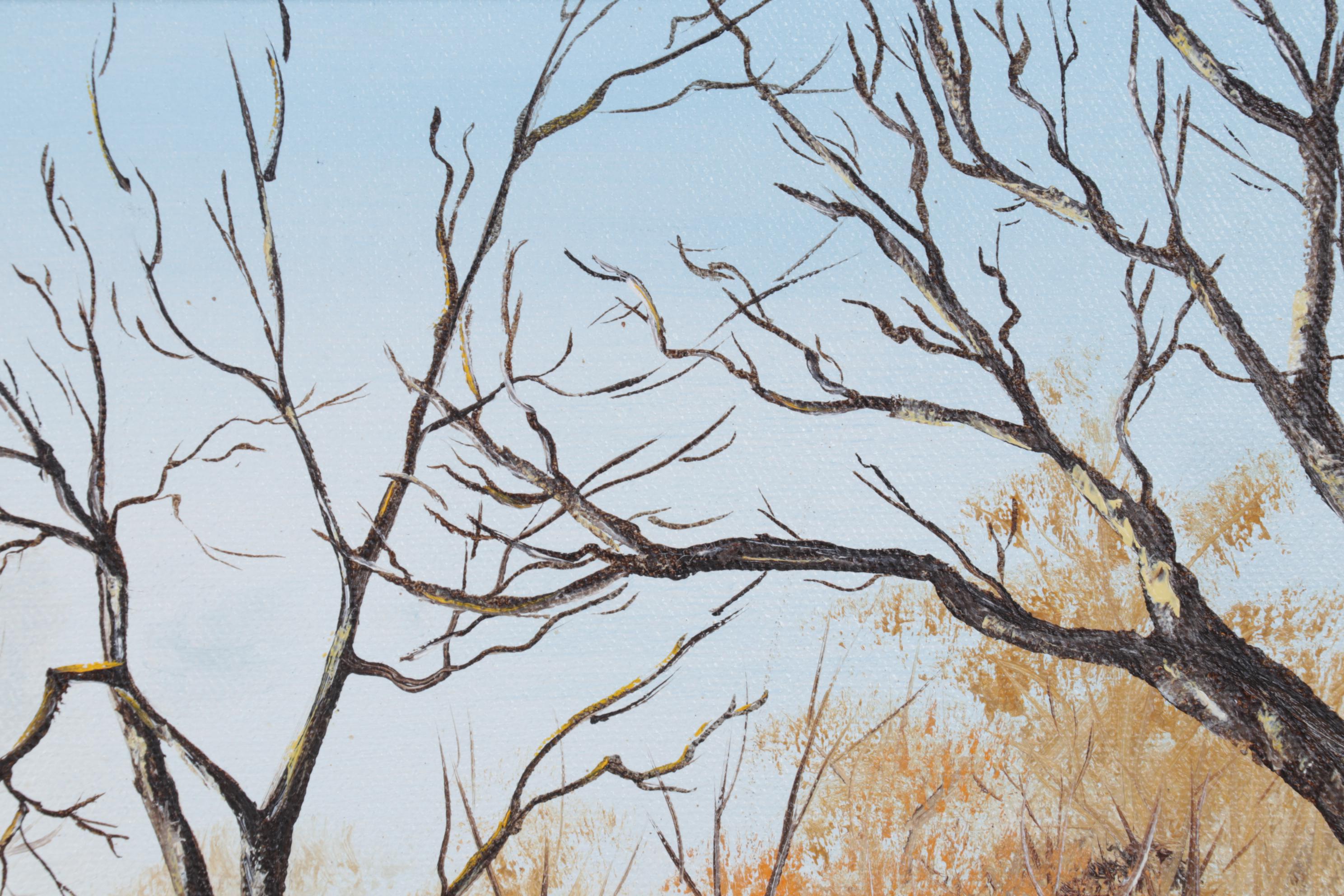 Martha Starr Oil Painting of Dilapidated Rural Building, 21st Century