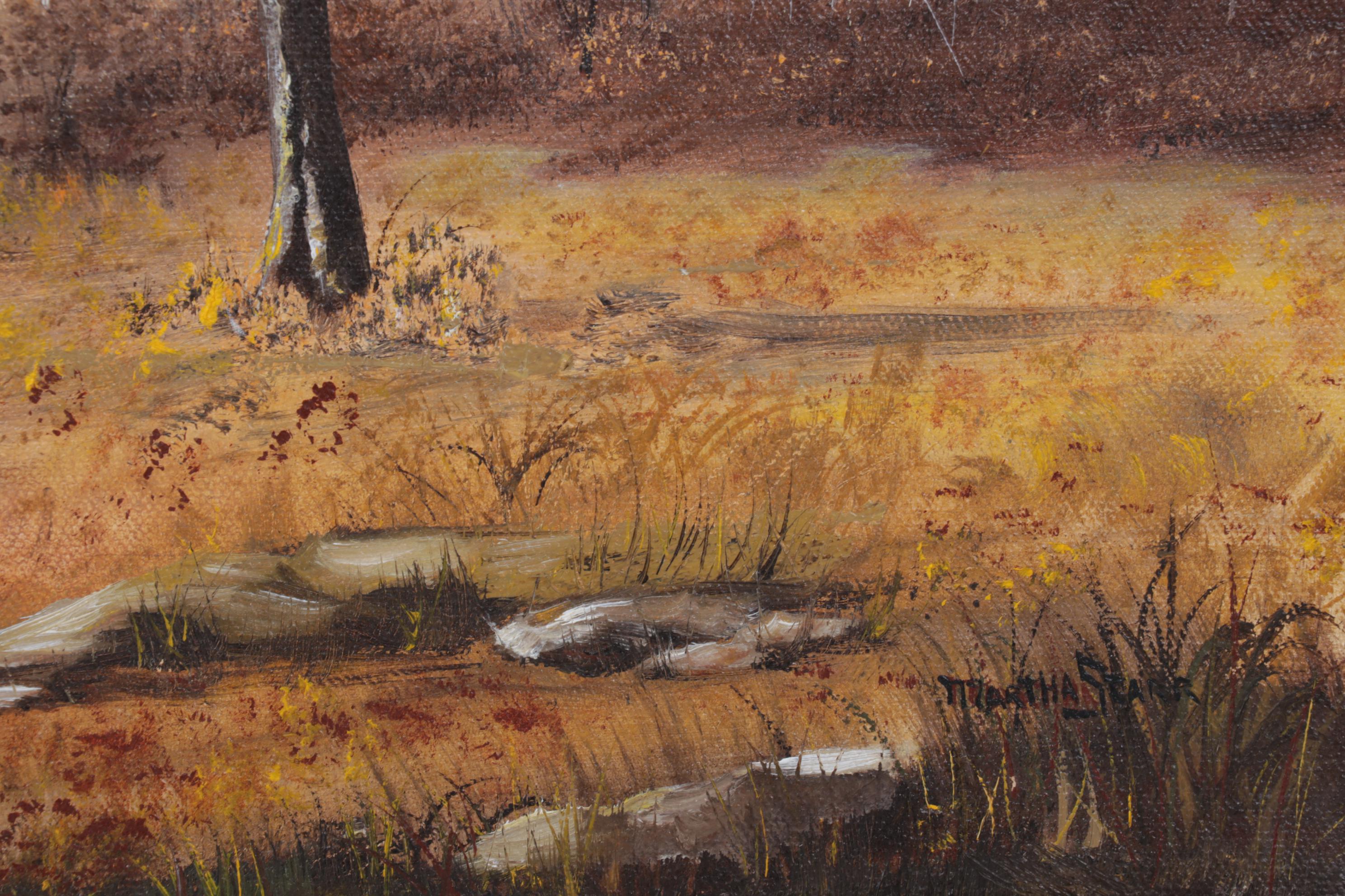 Martha Starr Oil Painting of Dilapidated Rural Building, 21st Century