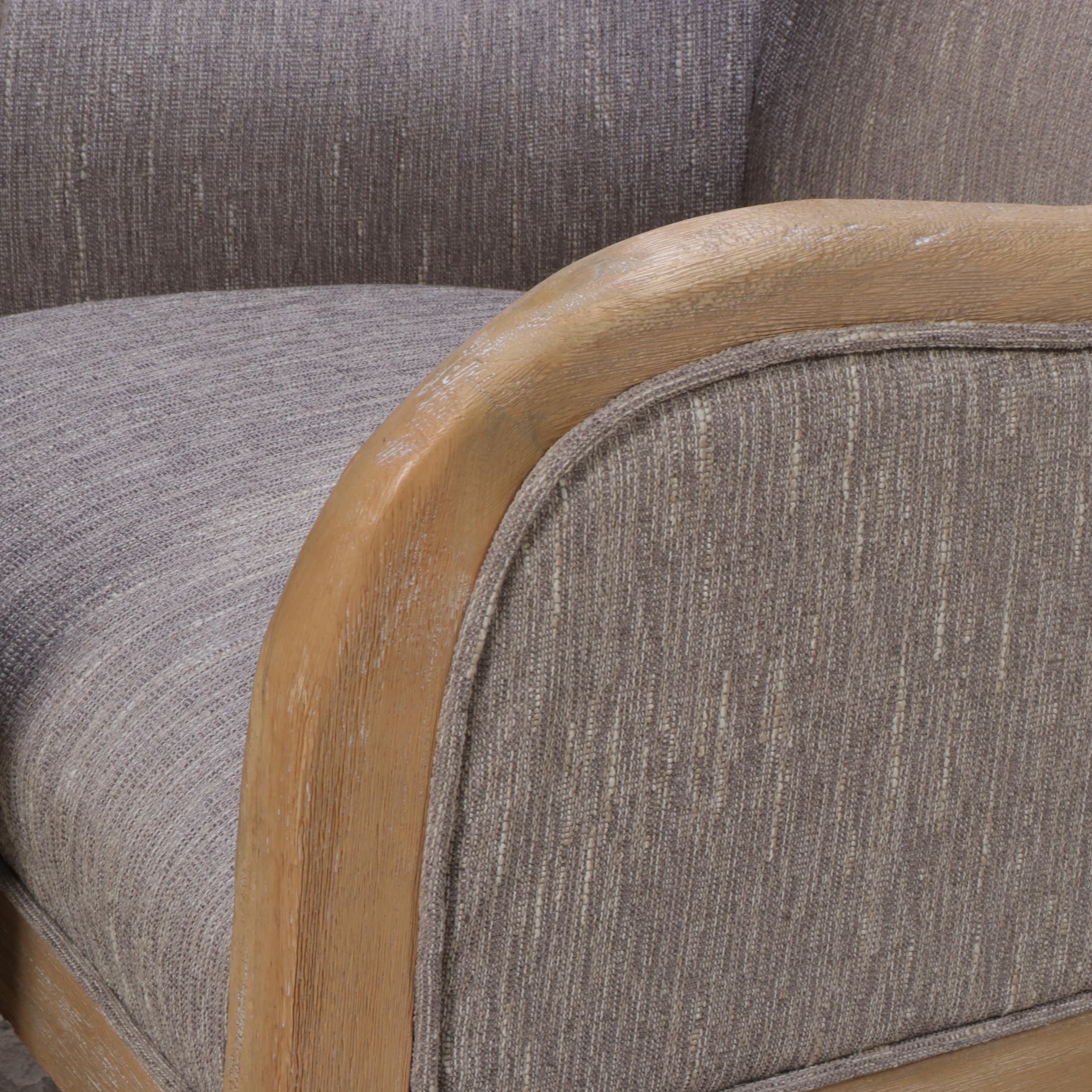 Pair of Contemporary Custom-Upholstered Demi-Wing Armchairs