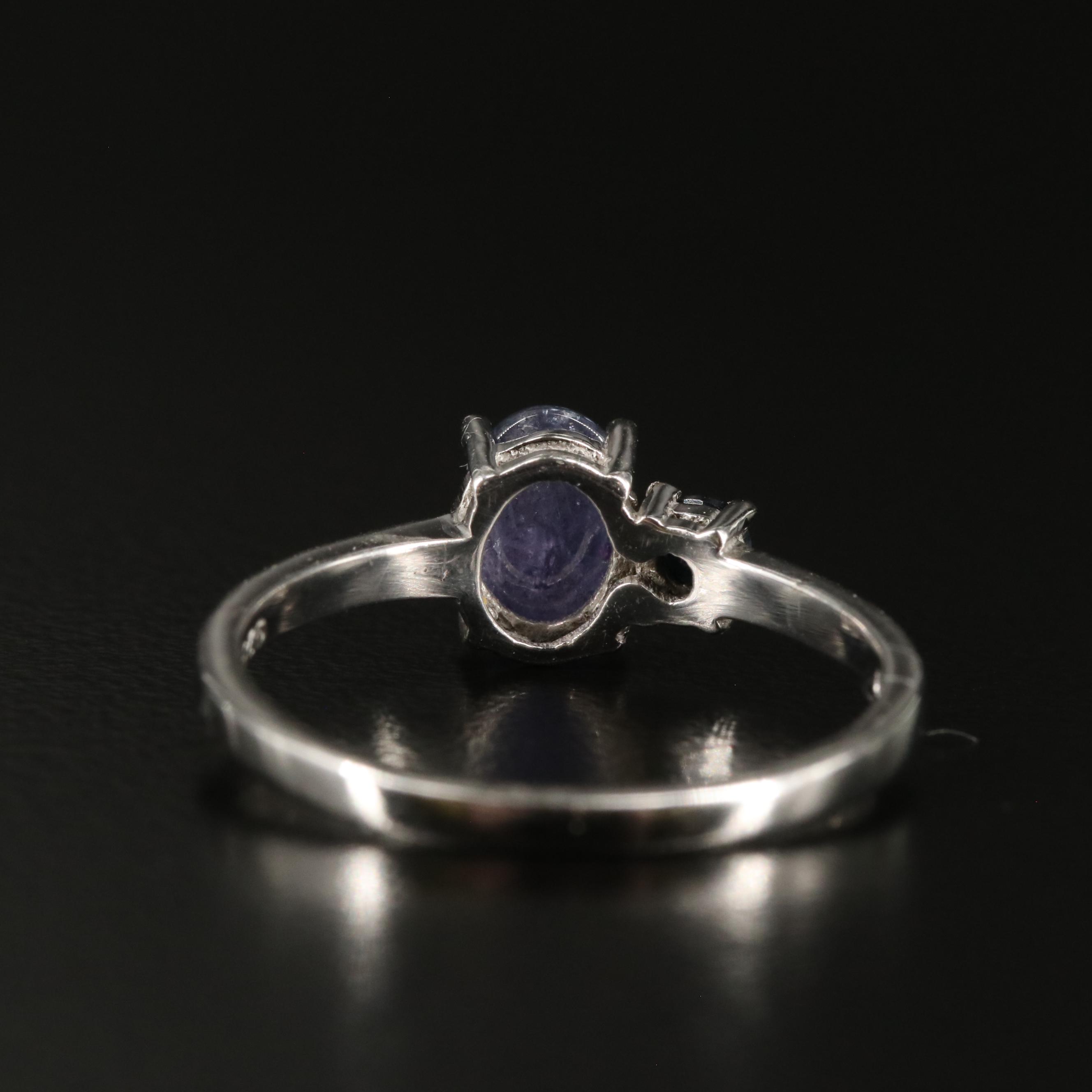 Sterling Tanzanite and Sapphire Ring