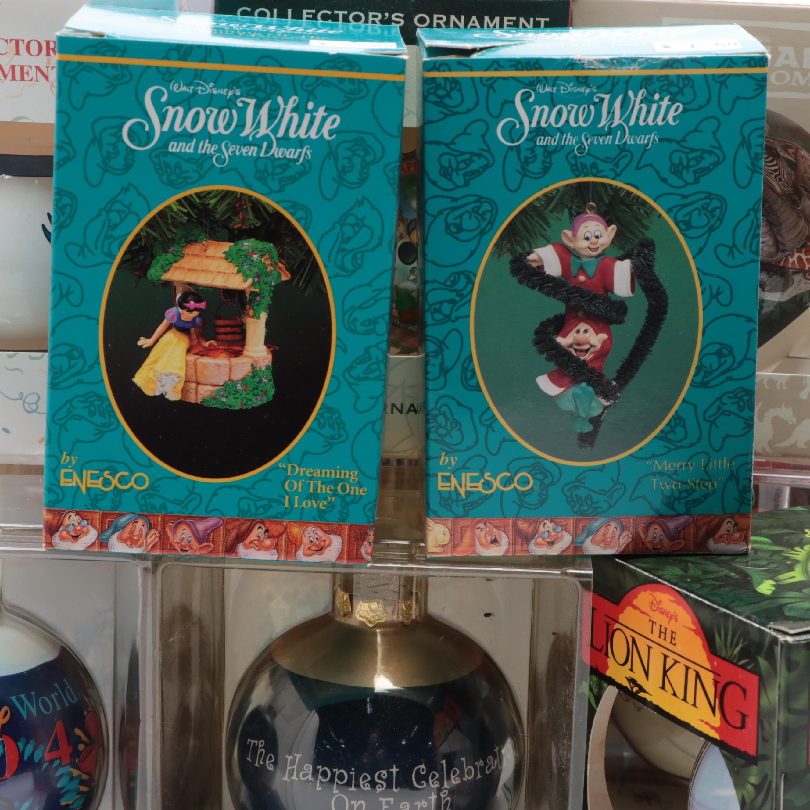 Hallmark and Other Walt Disney Character Themed Christmas Ornaments