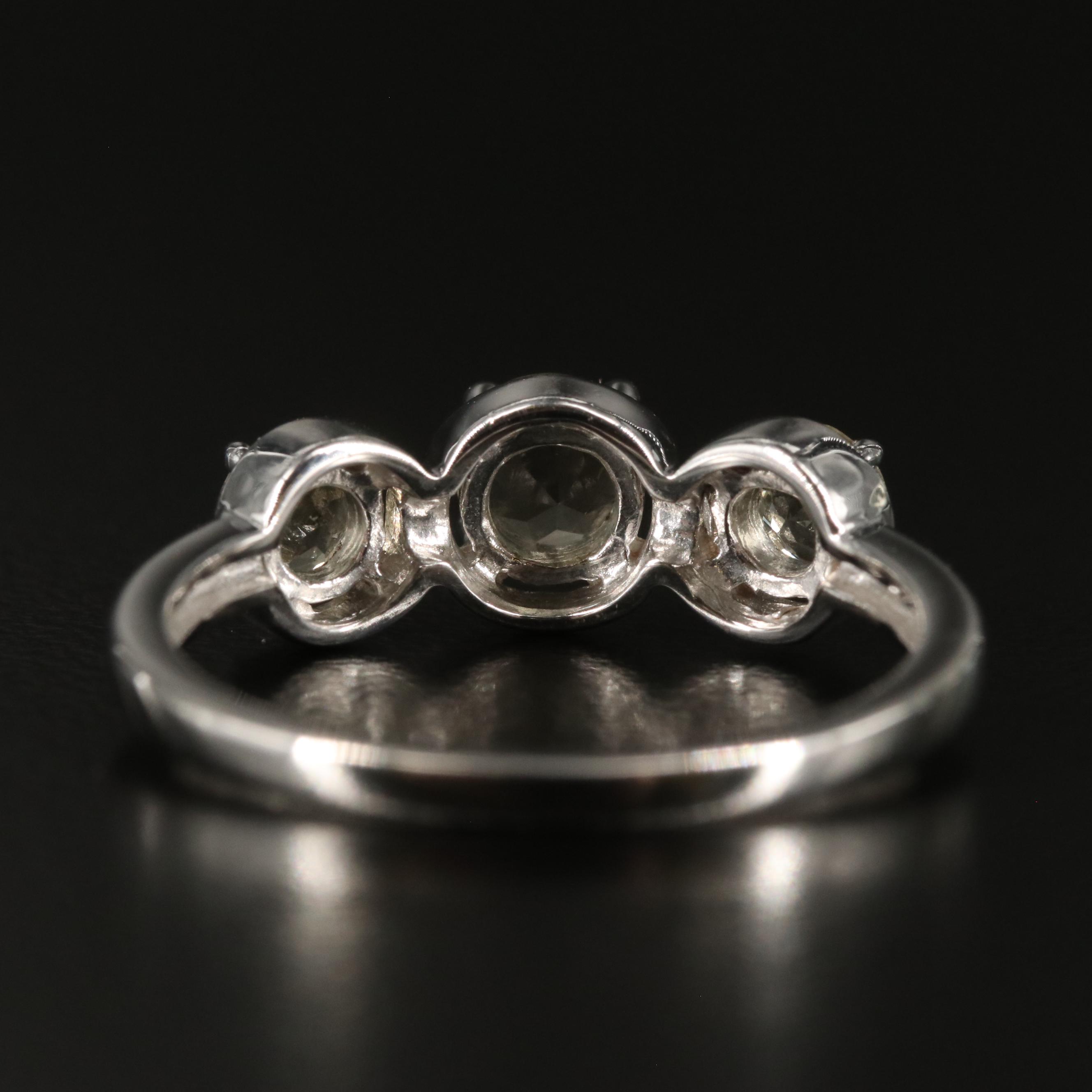 Sterling Citrine Three Stone Ring