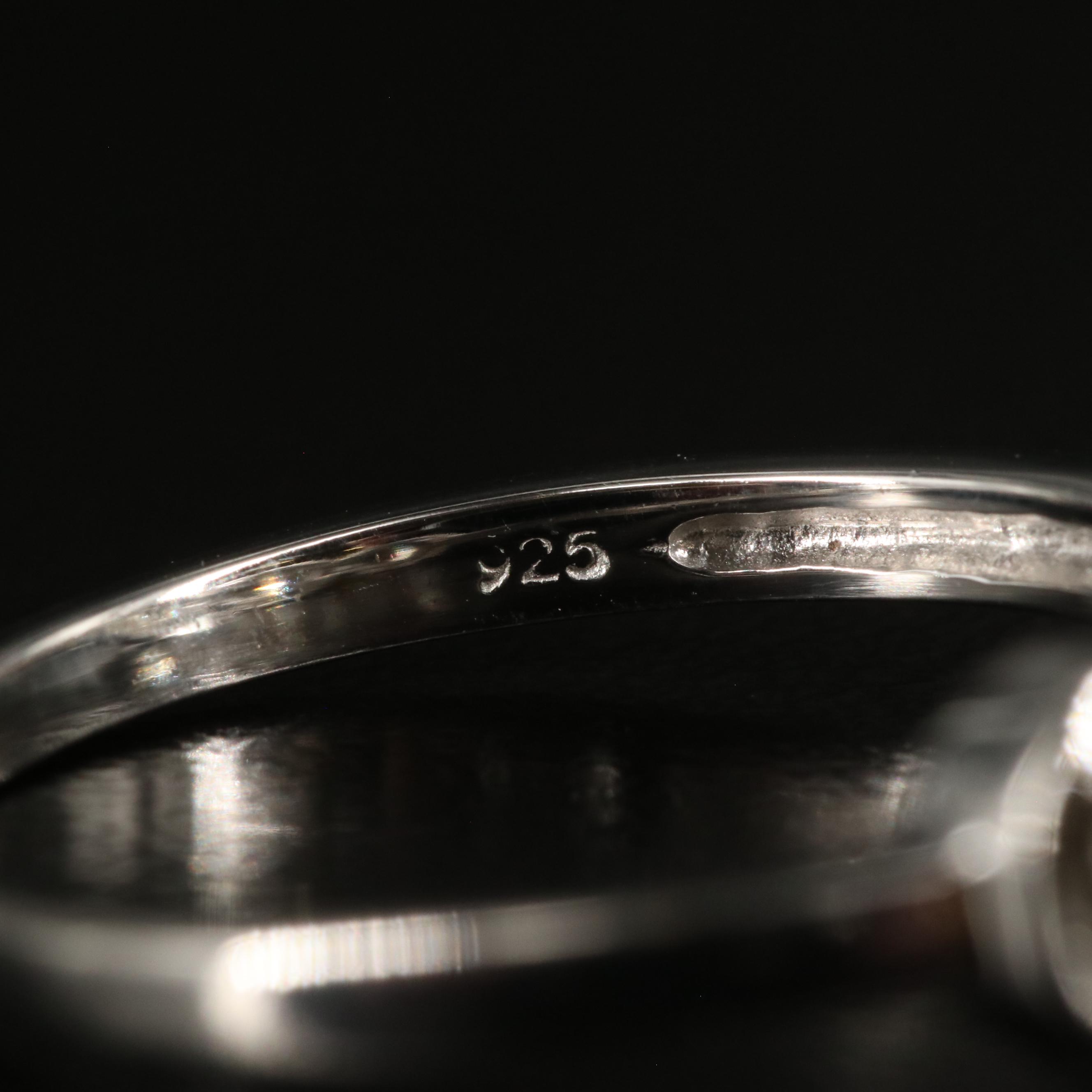 Sterling Citrine Three Stone Ring