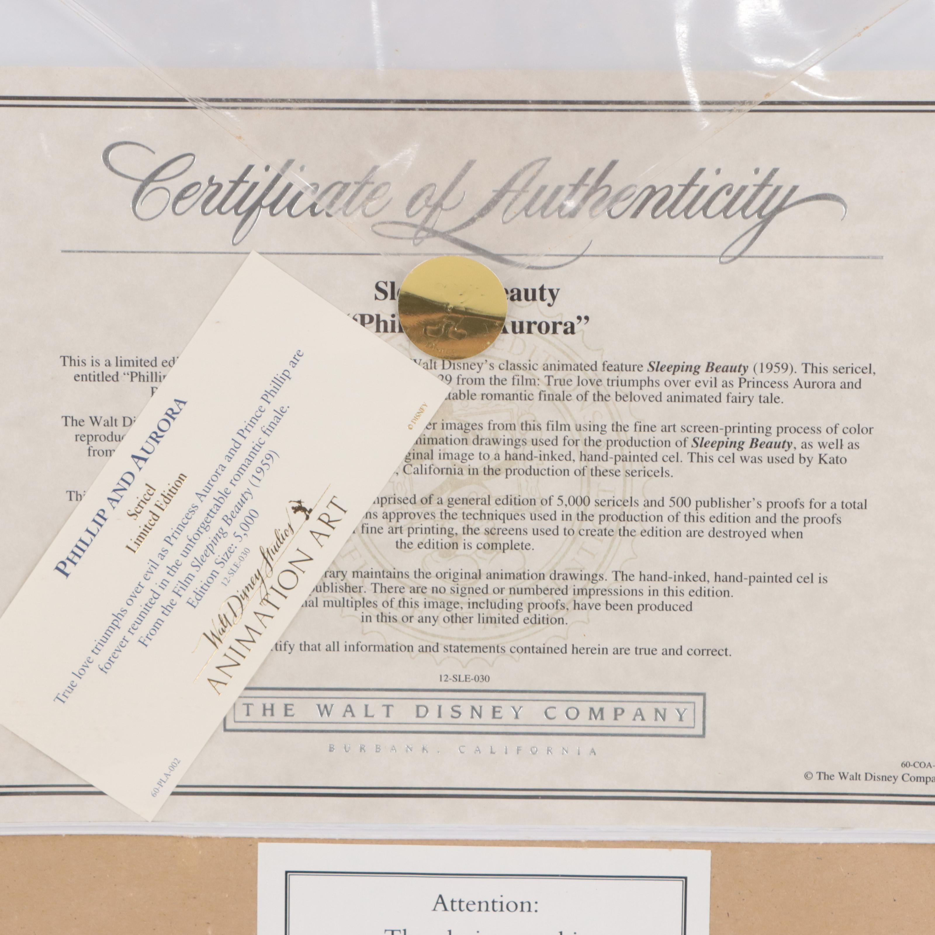 Disney Serical Signed by Character Voice Artist "Phillip and Aurora"