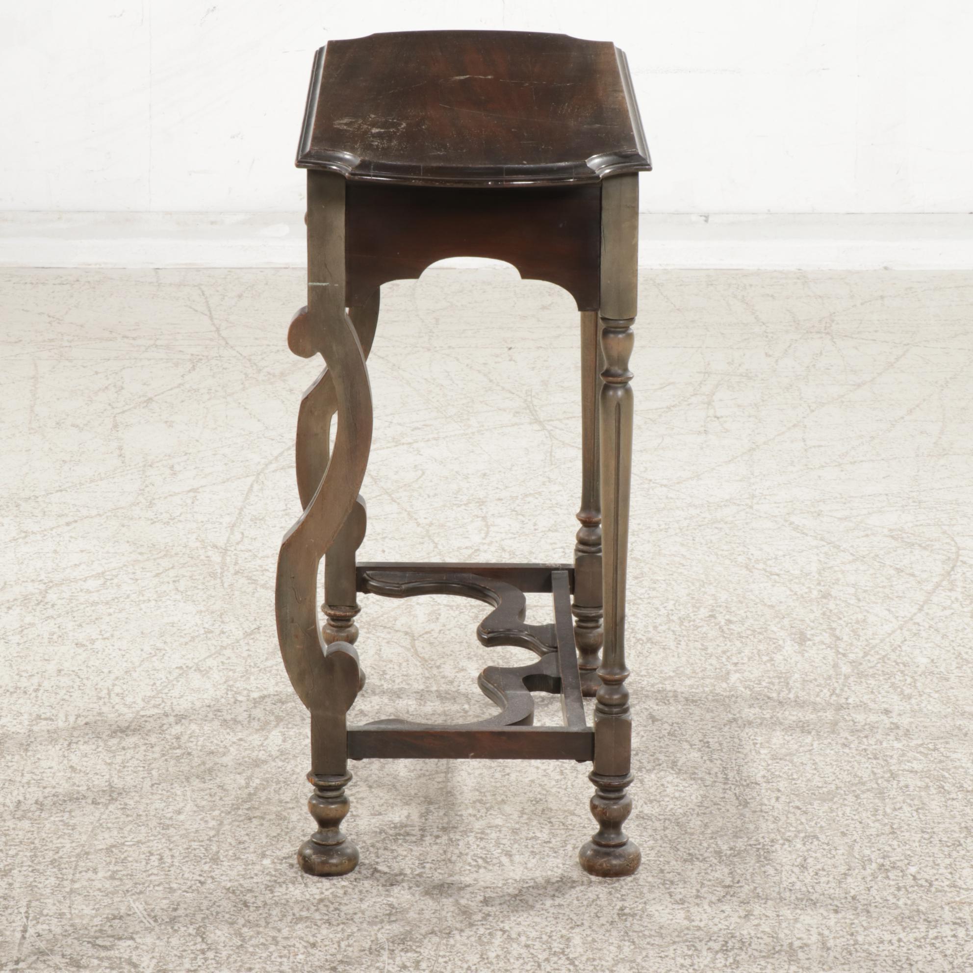 Baroque Style Walnut Hall Table, Early to Mid 20th Century