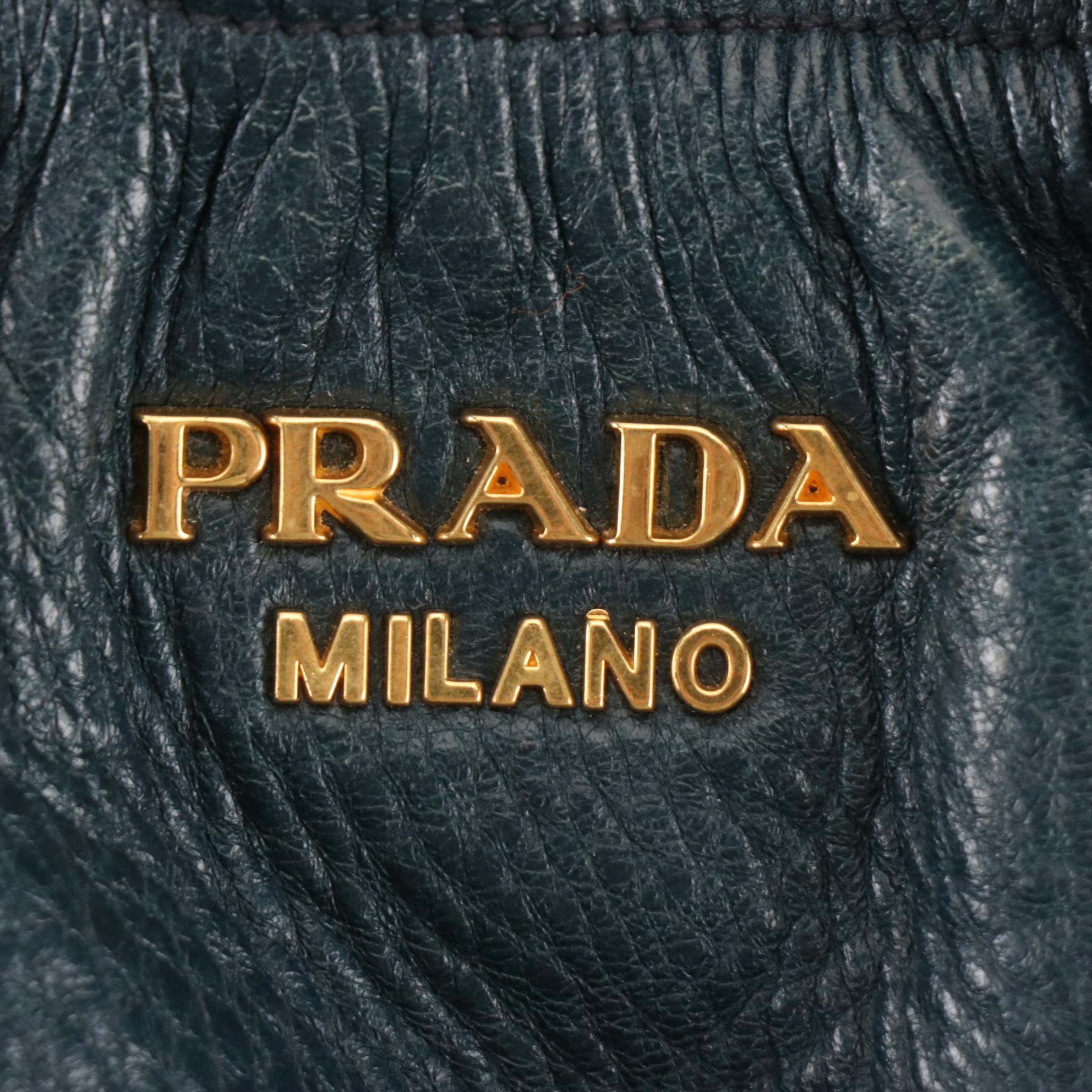 Prada Leather Buckle Strap Two-Way Shoulder Bag
