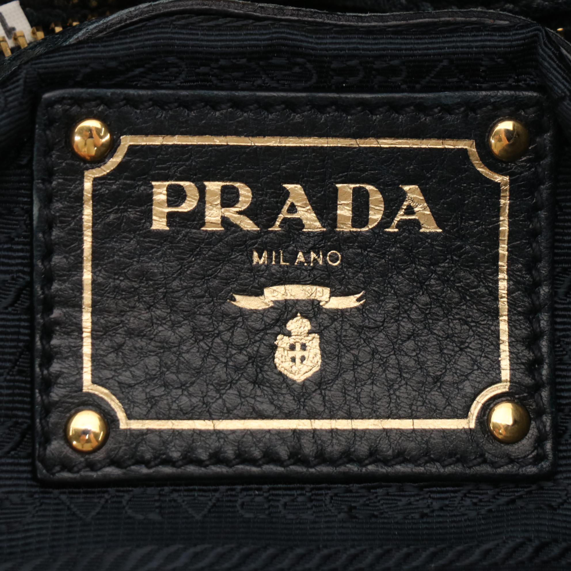 Prada Leather Buckle Strap Two-Way Shoulder Bag