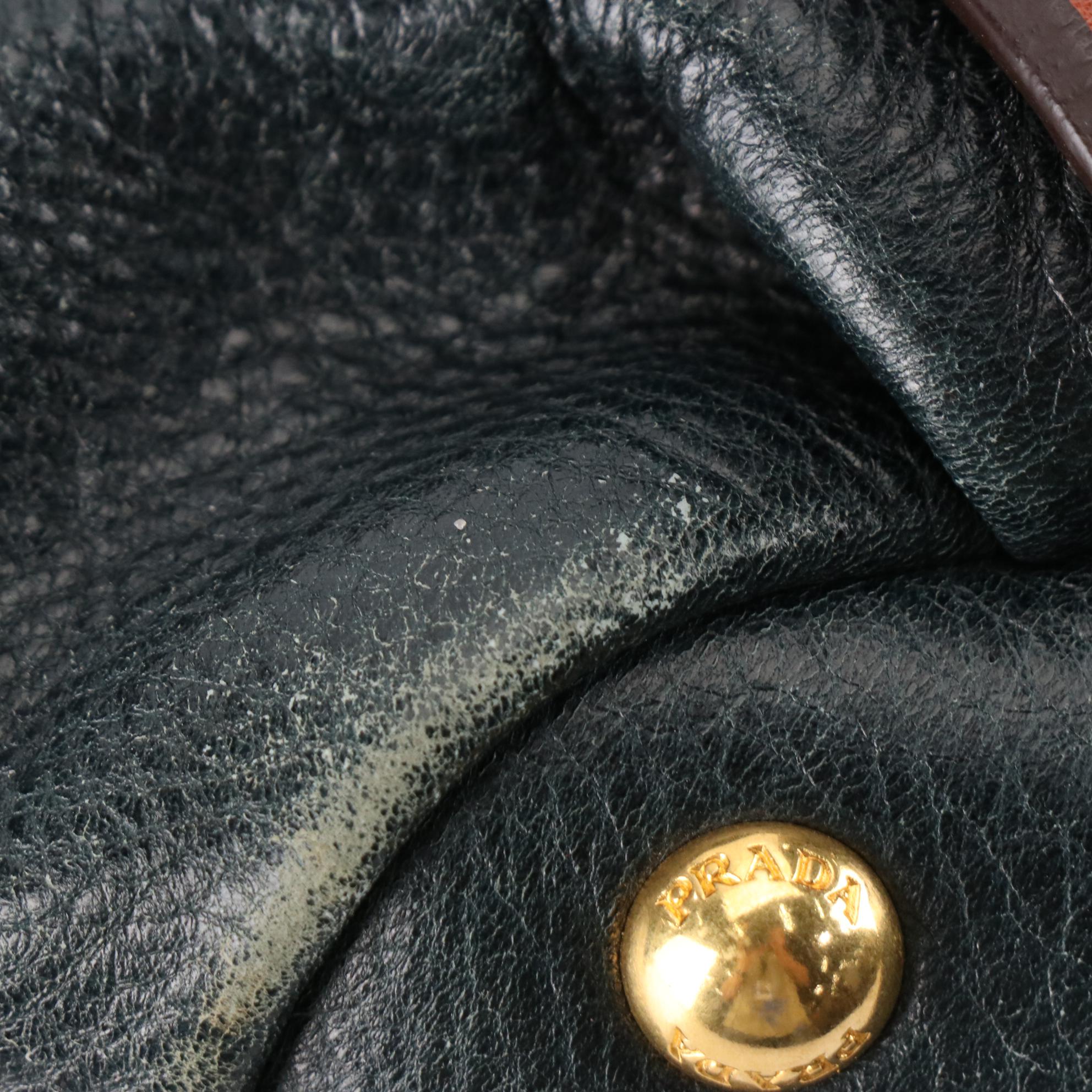 Prada Leather Buckle Strap Two-Way Shoulder Bag