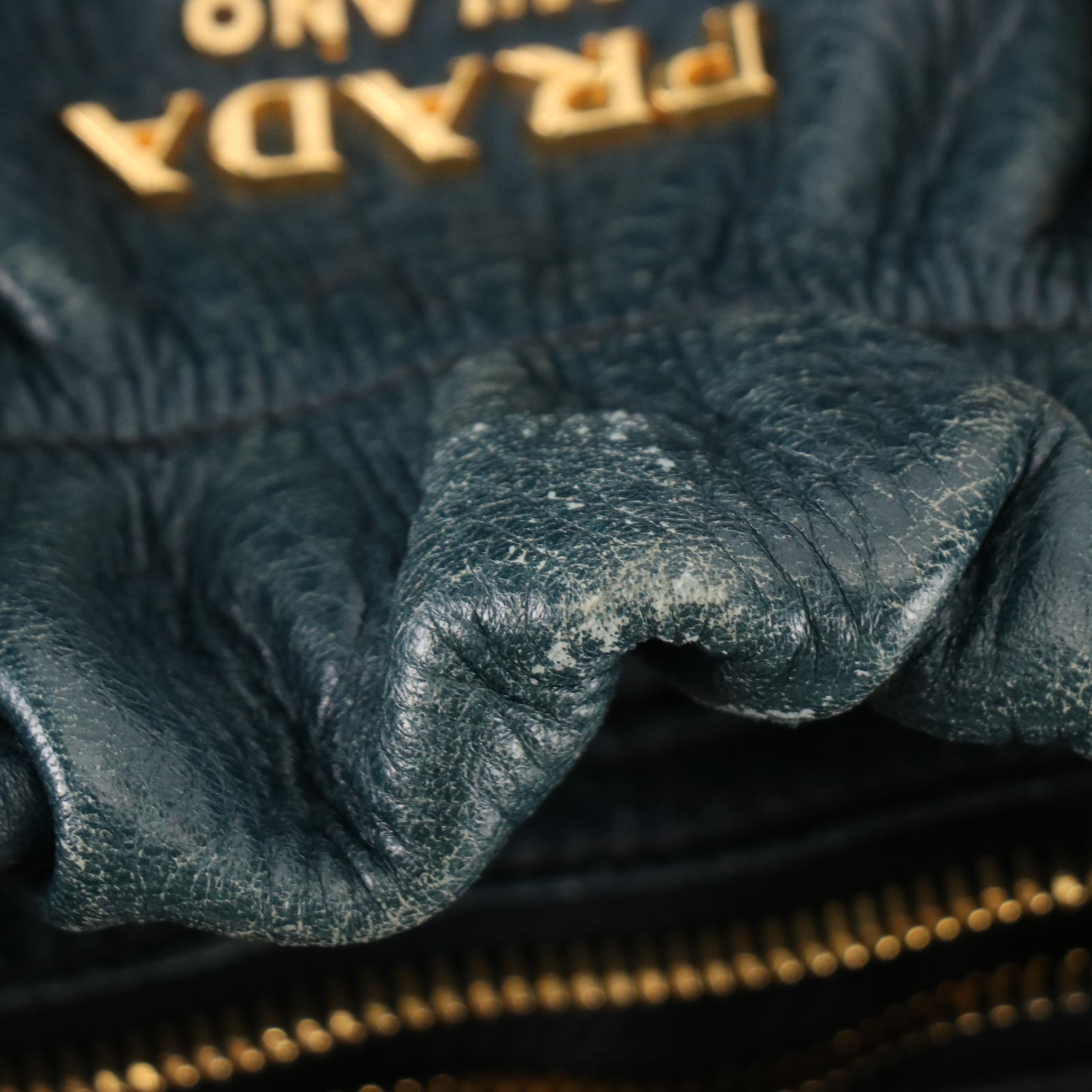 Prada Leather Buckle Strap Two-Way Shoulder Bag