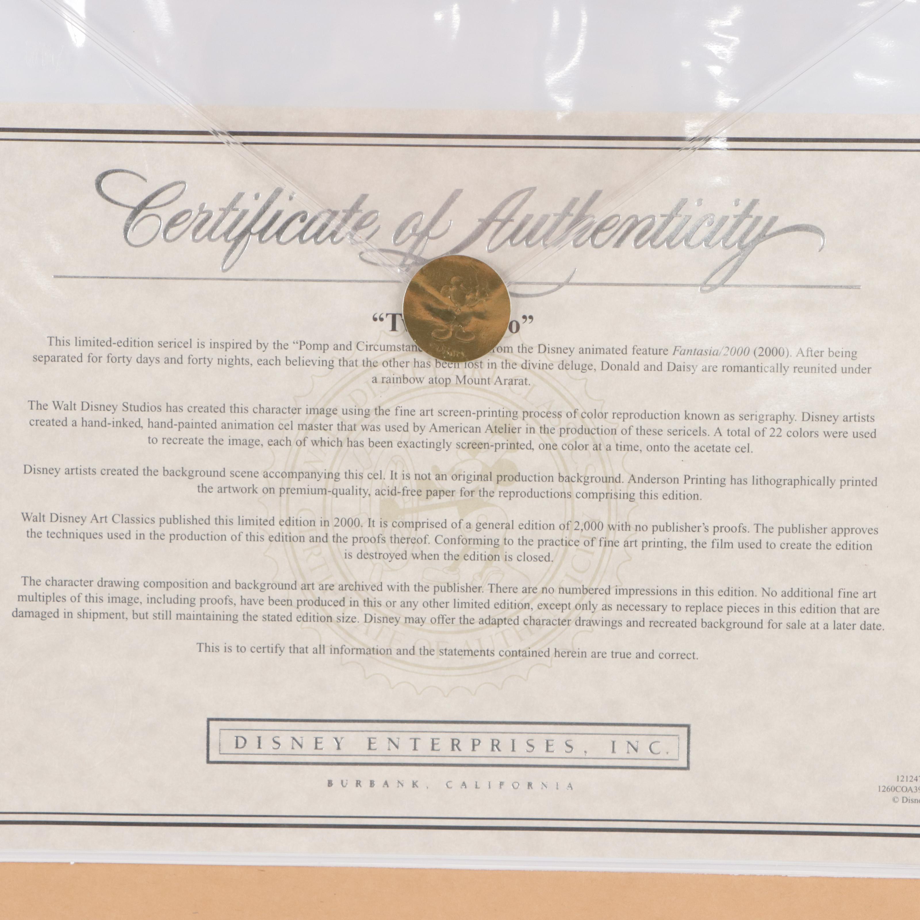 Disney Donald Duck Sericel "Two by Two," 2000