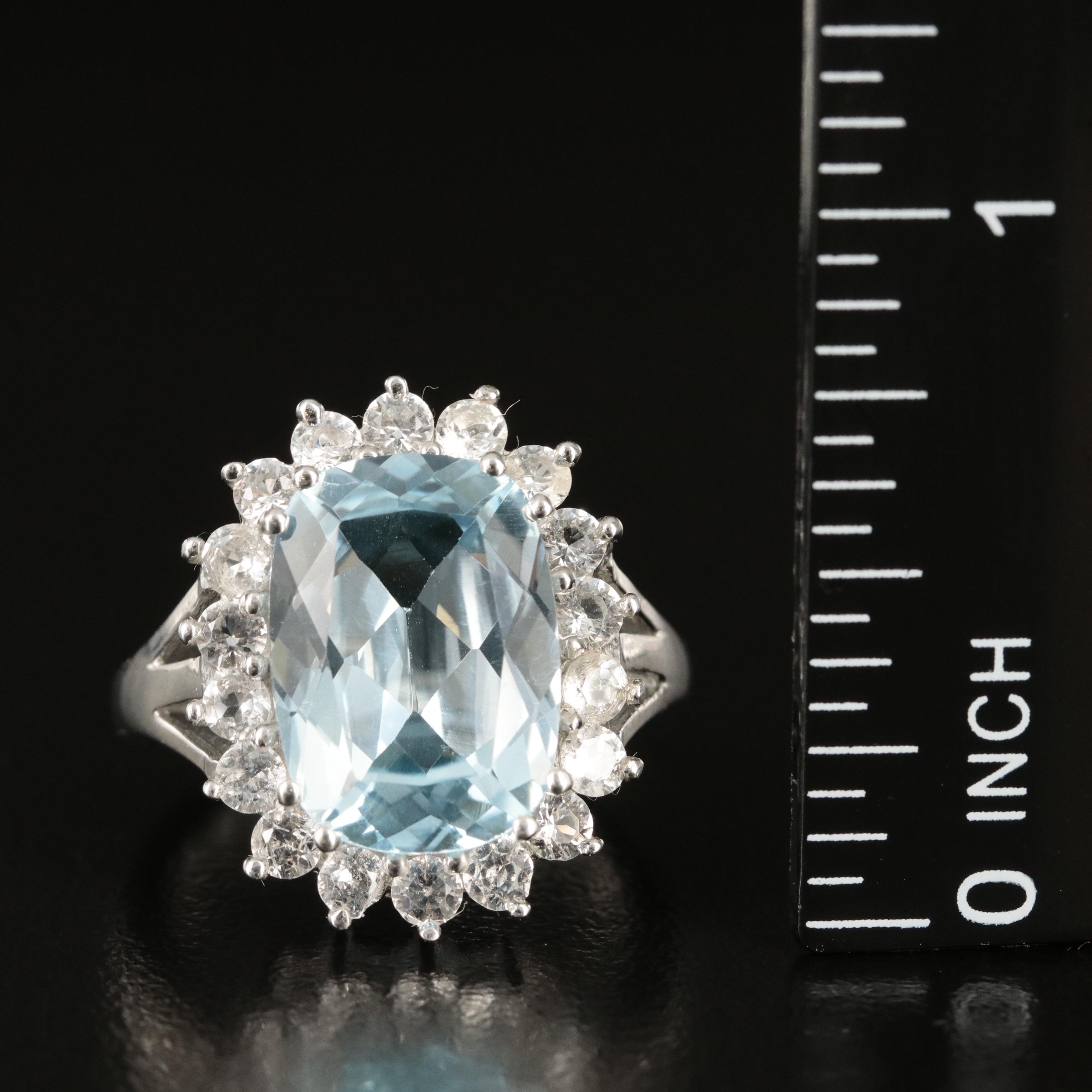 Sterling Sky Blue and White Topaz Ring